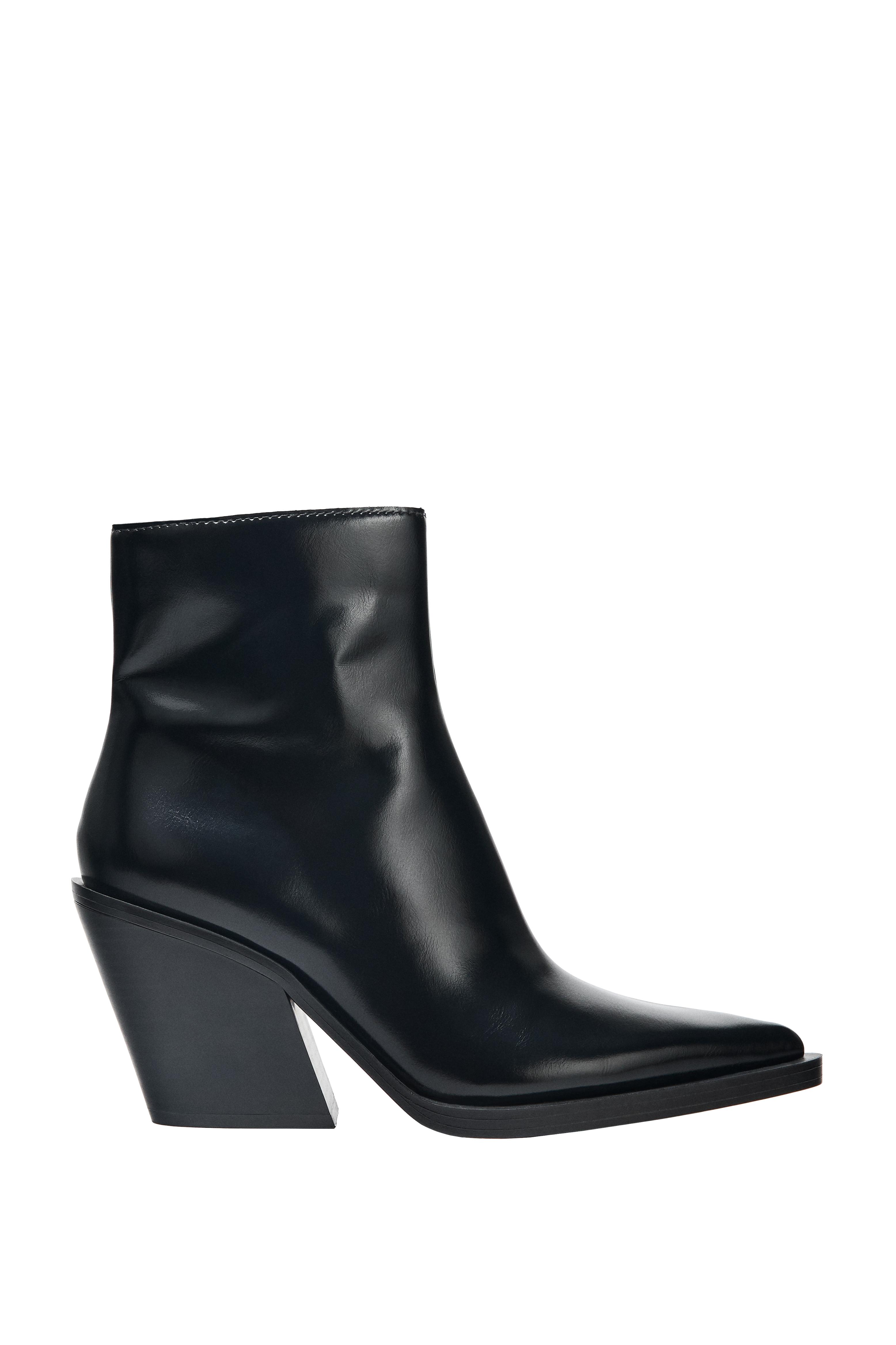 Cowboy heel ankle boots