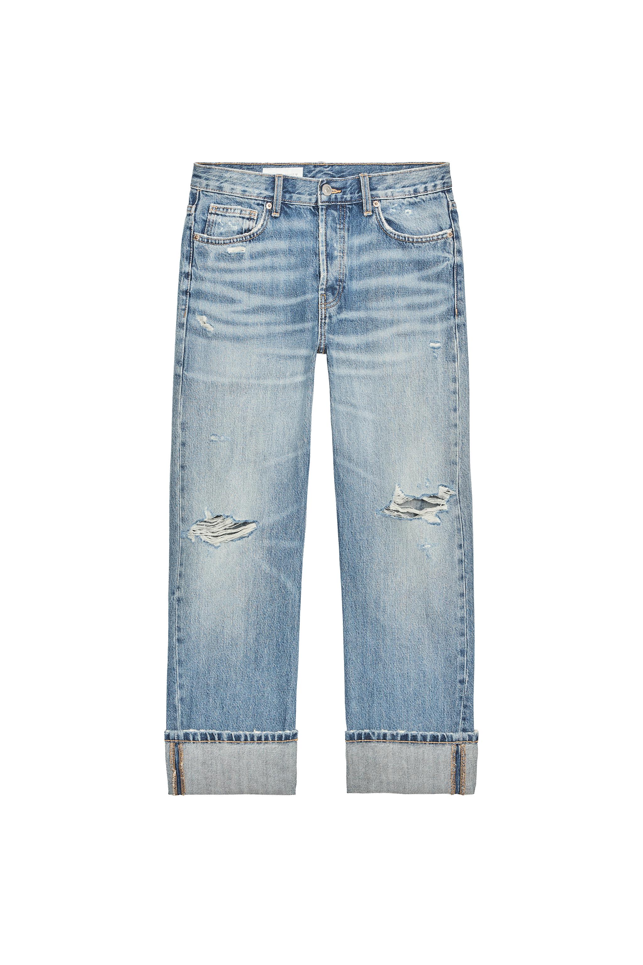 Ripped straight jeans