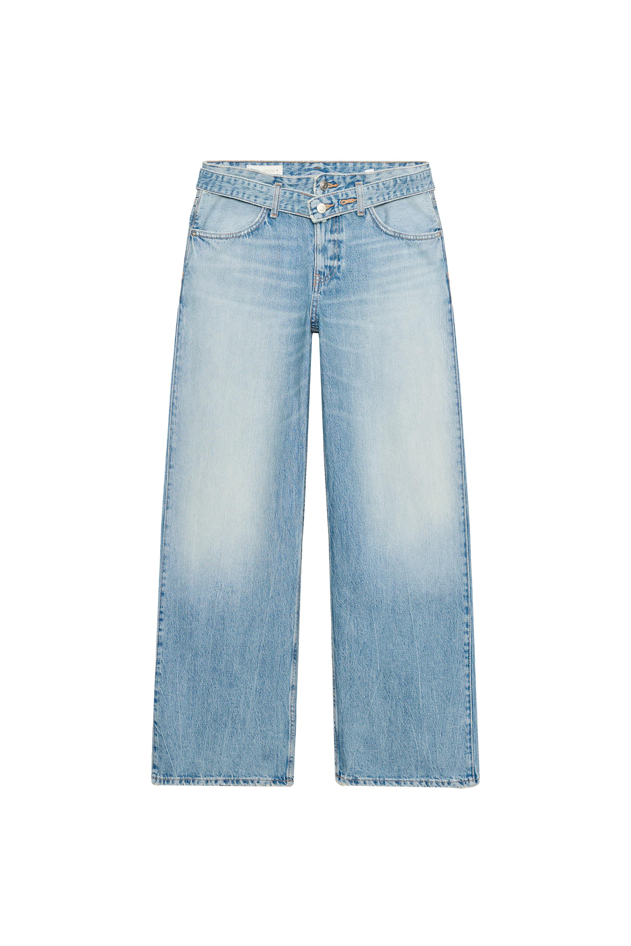 Mid-Rise Belted Jeans