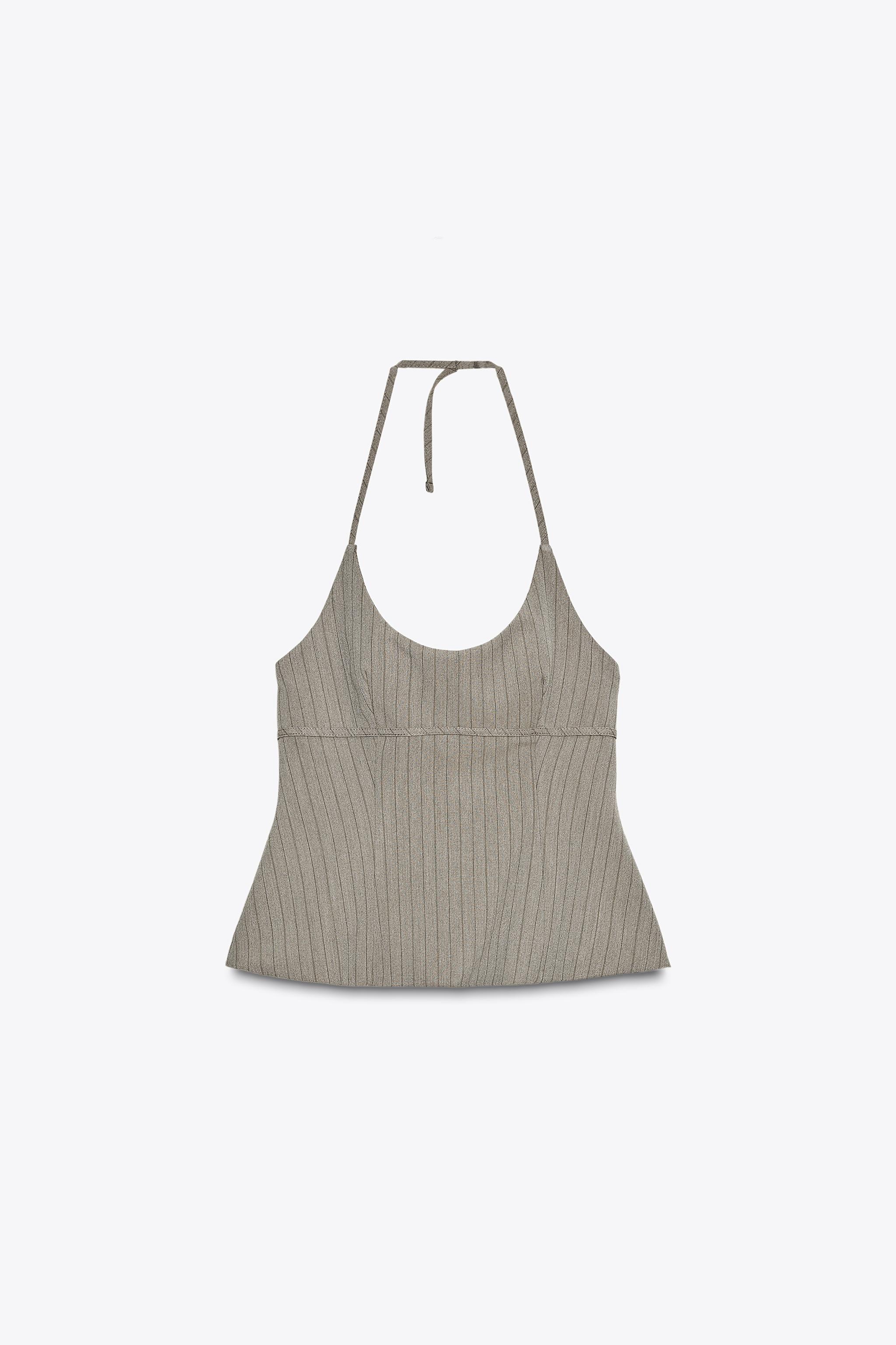 Pinstripe halterneck top