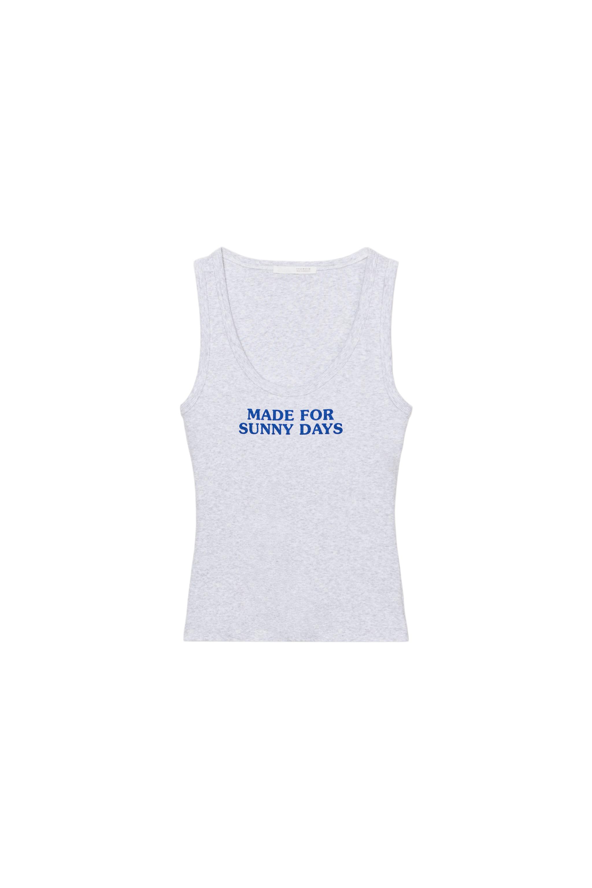 Rib text tank top