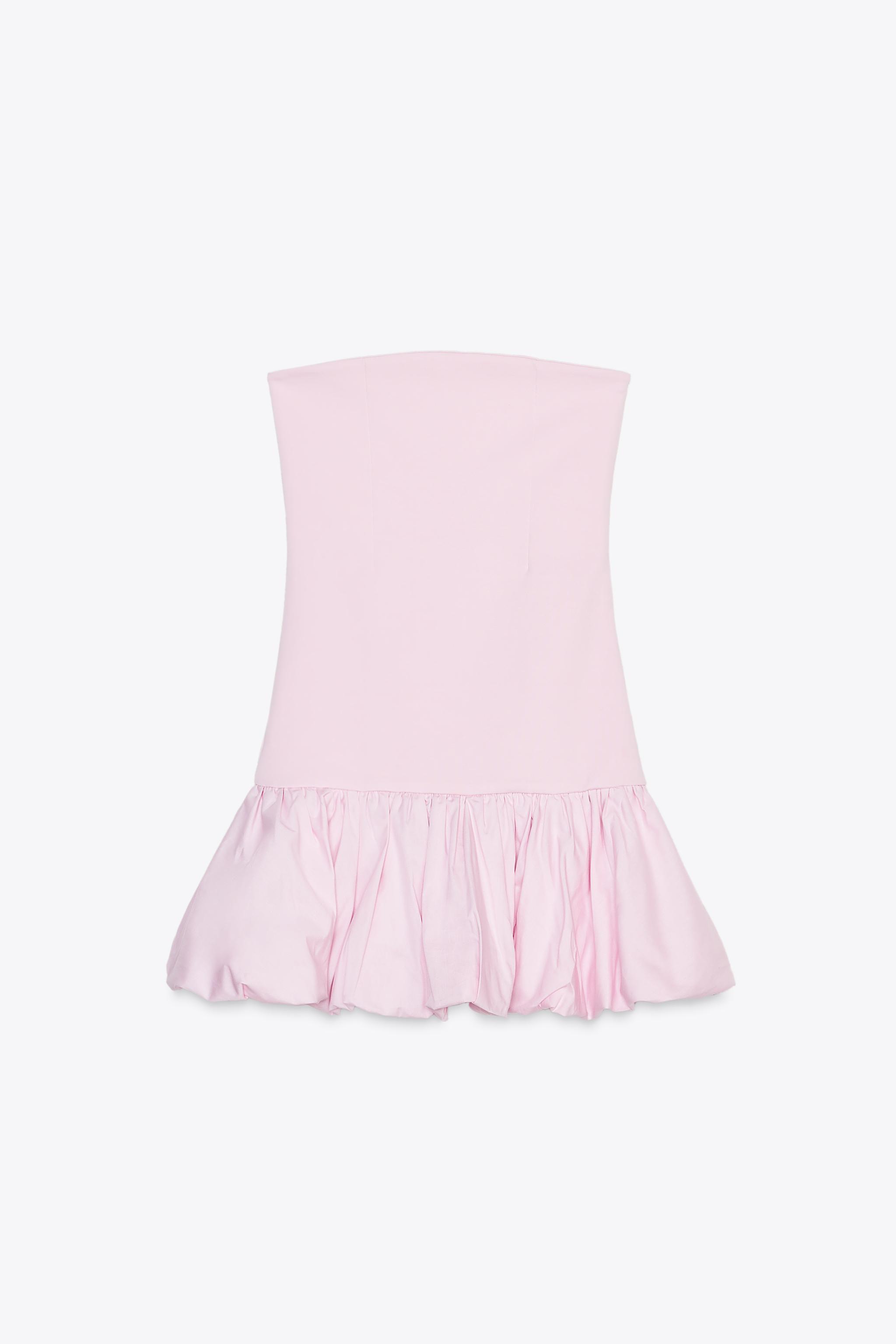 Strapless balloon-hem dress