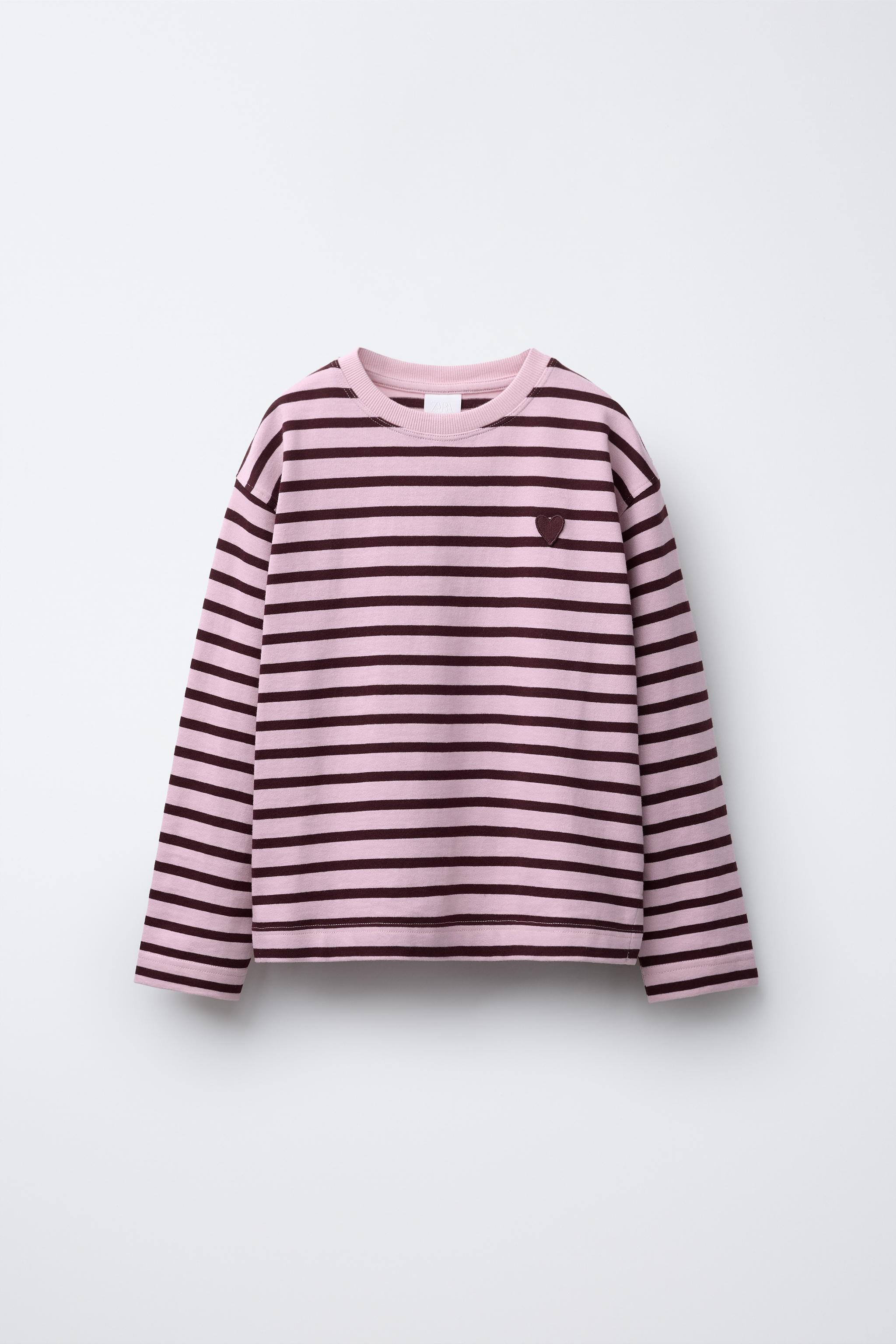 Striped Heart-Pocket Sweater