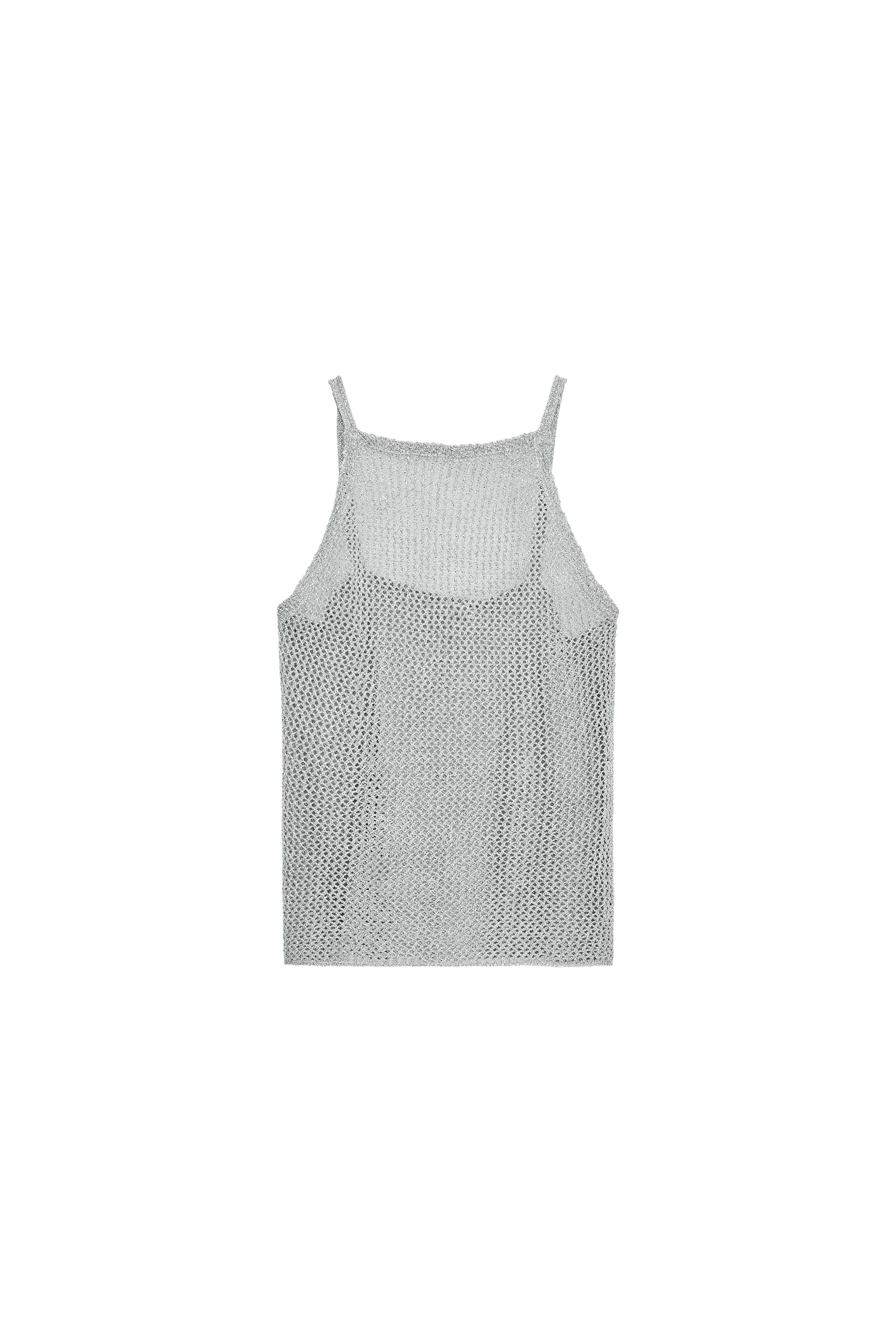 Metallic crochet top