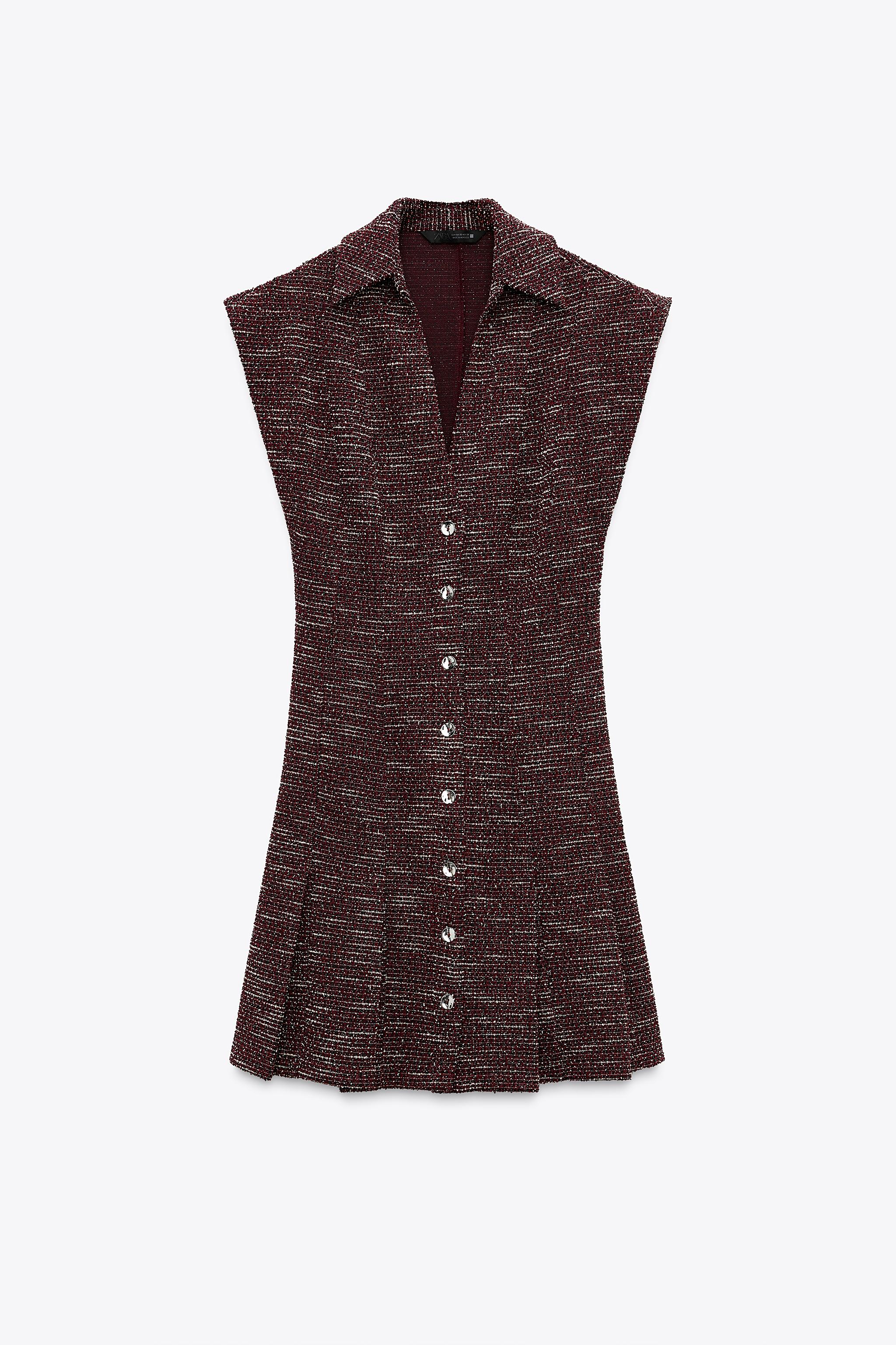 Textured thigh-length dress