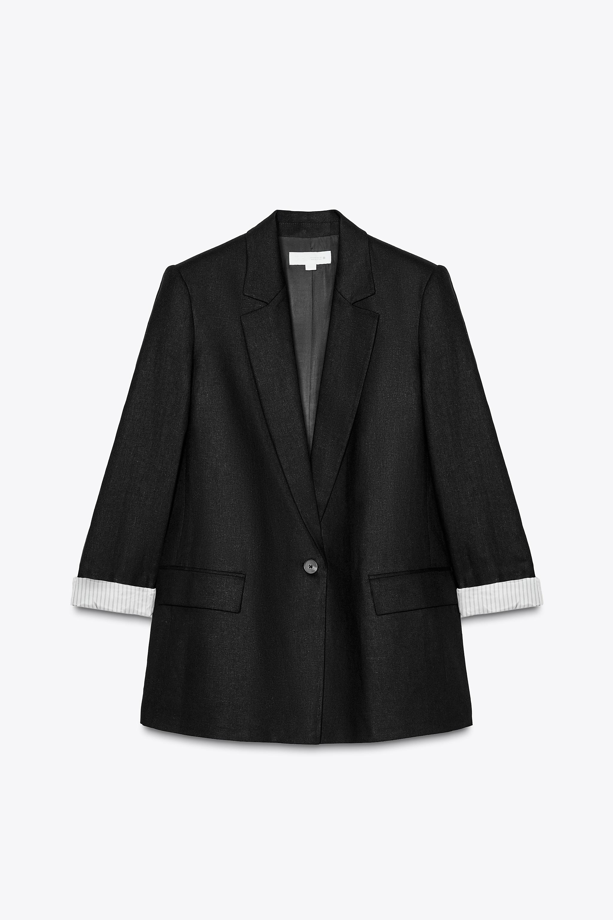Linen blazer with cuffs