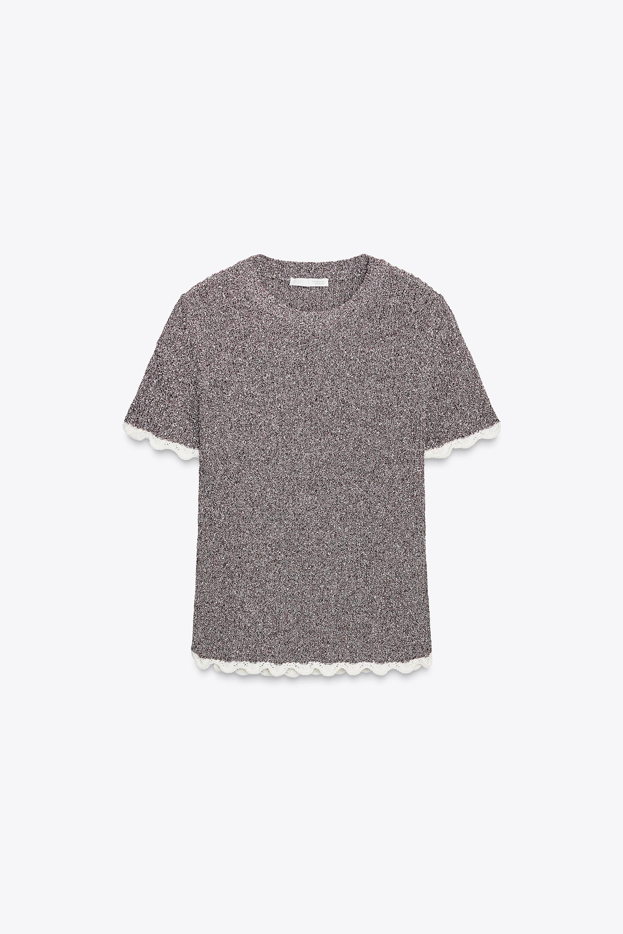 Combined knit t-shirt