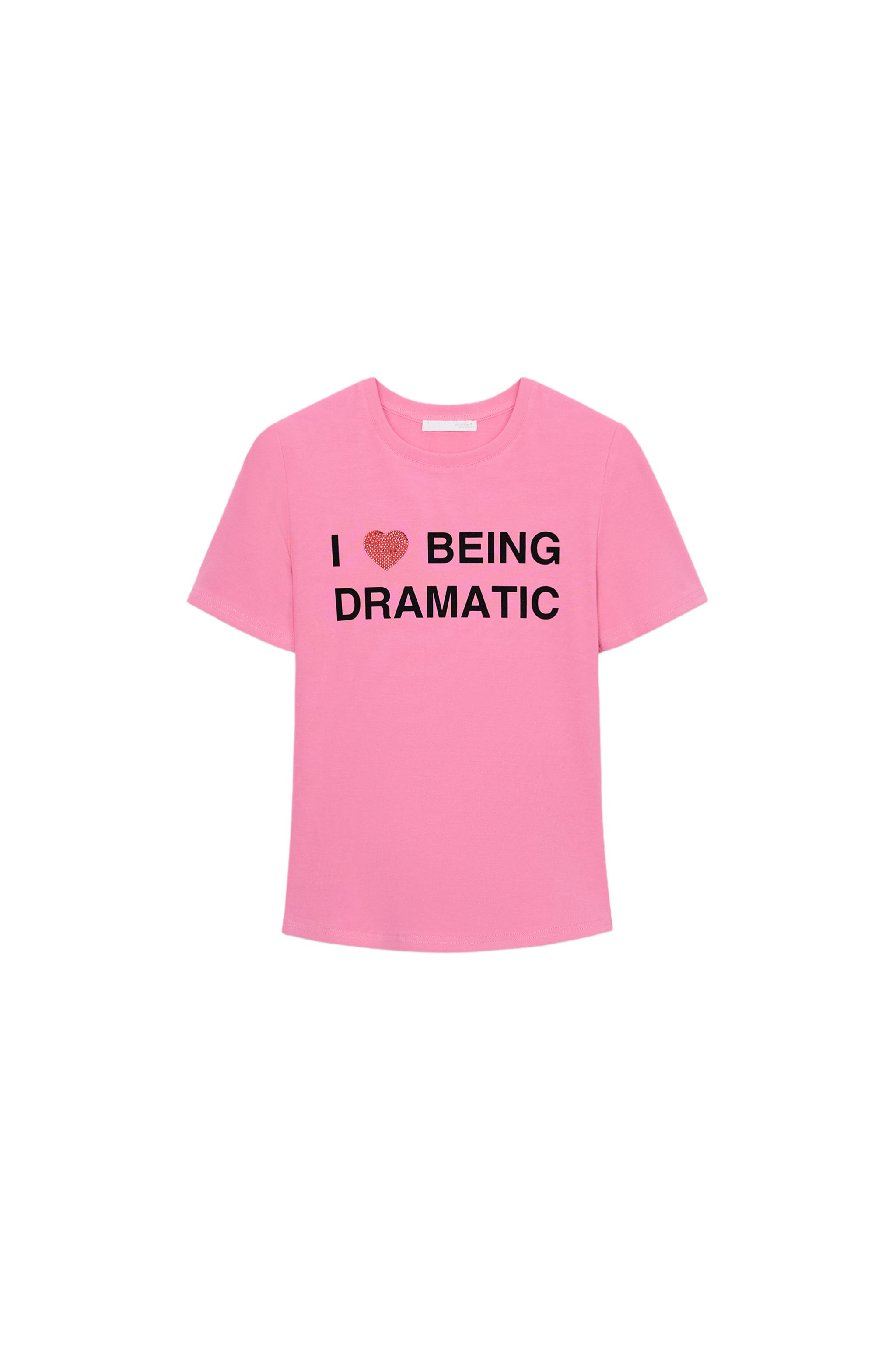 Text And Rhinestone T-Shirt