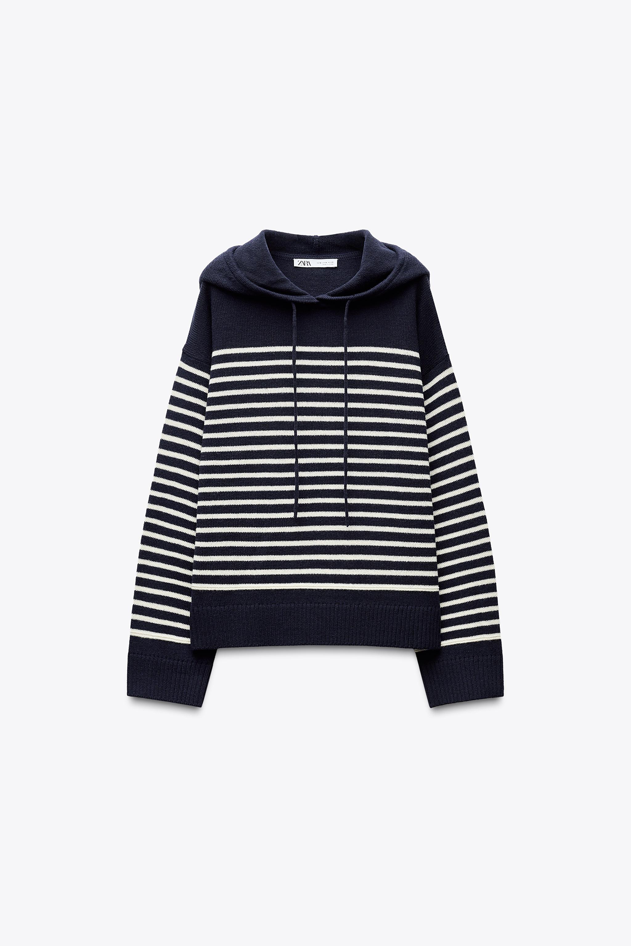 Hooded knit sweatshirt