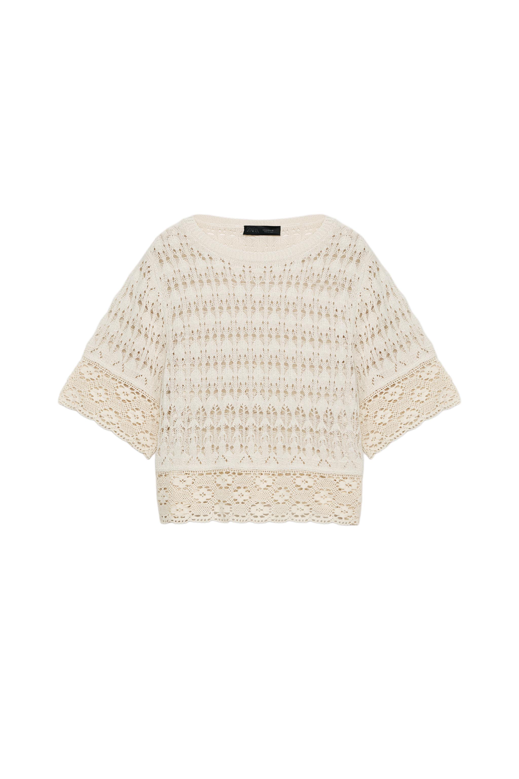 Pointelle knit top