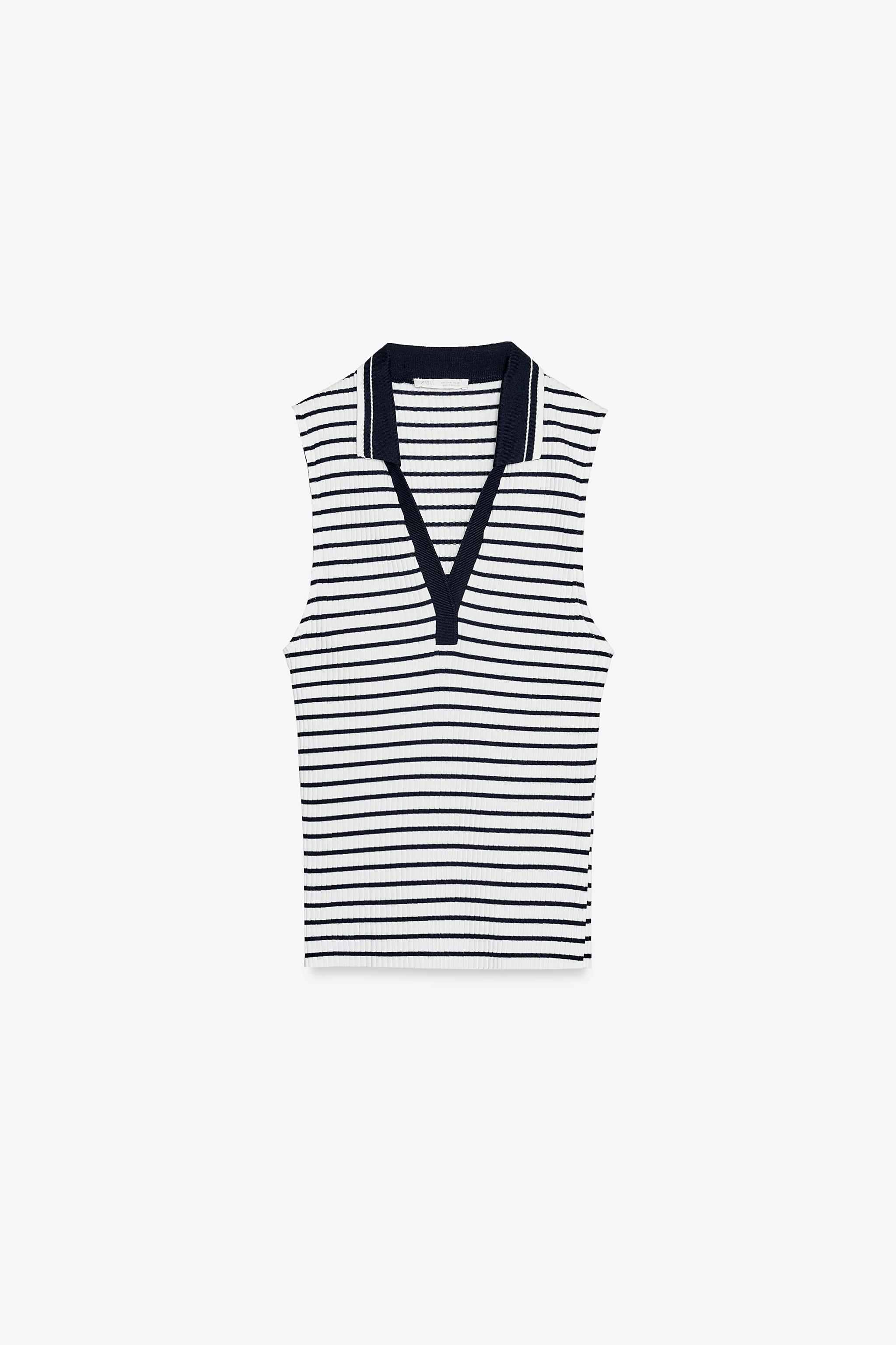 Rib polo shirt