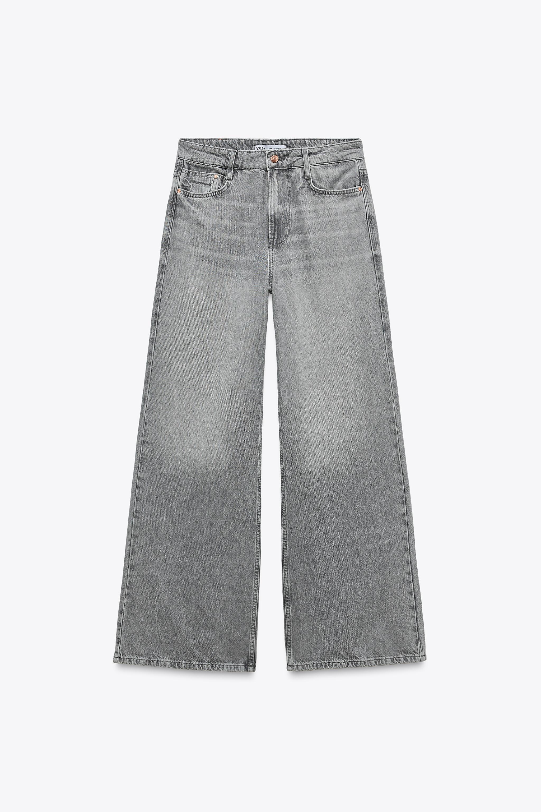 Wide-leg high-waist jeans