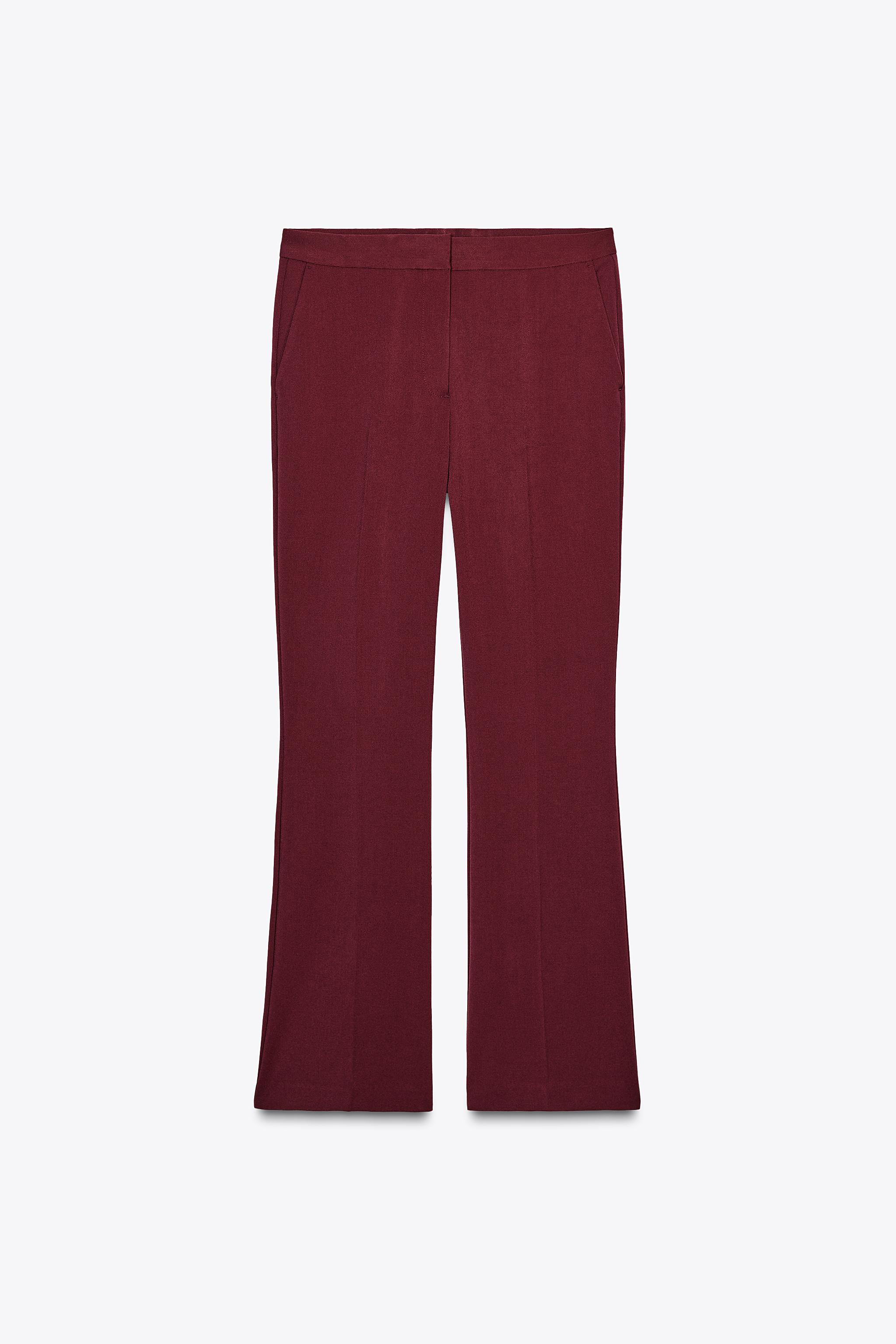 Pantalon Flare Rojo Zara Telier Pantalón Flare De Zara