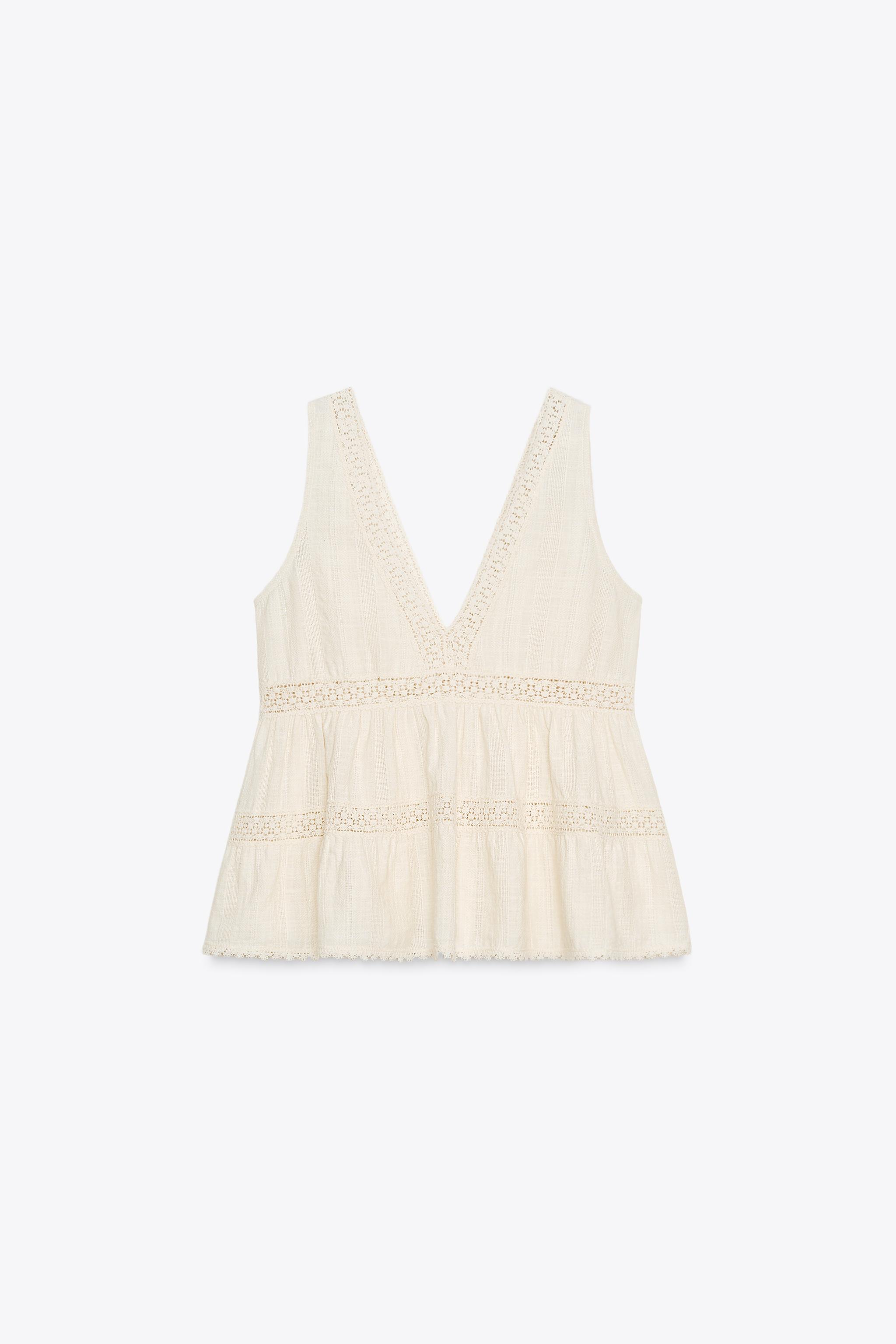 Rustic lace trim top