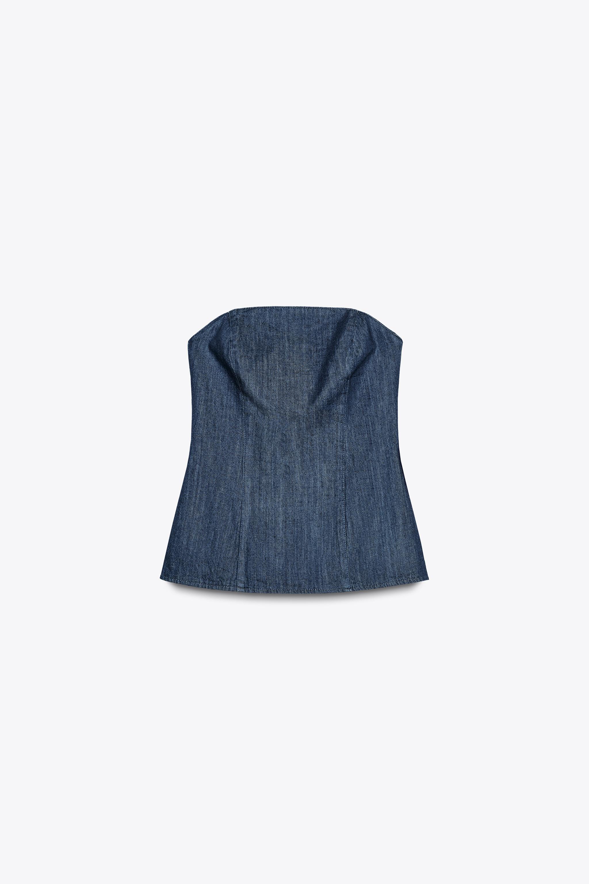 Denim Bandeau Top