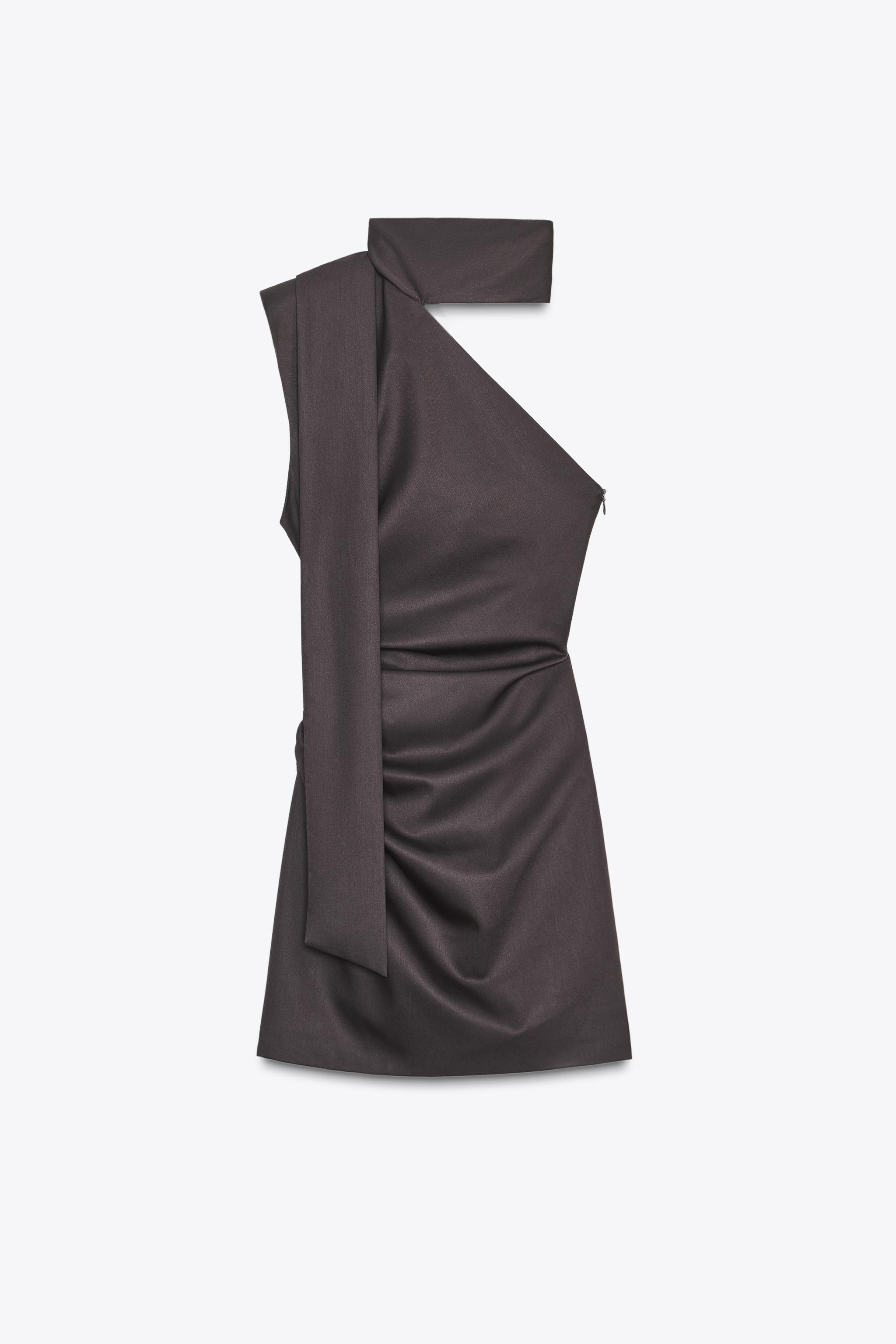 Asymmetric scarf dress