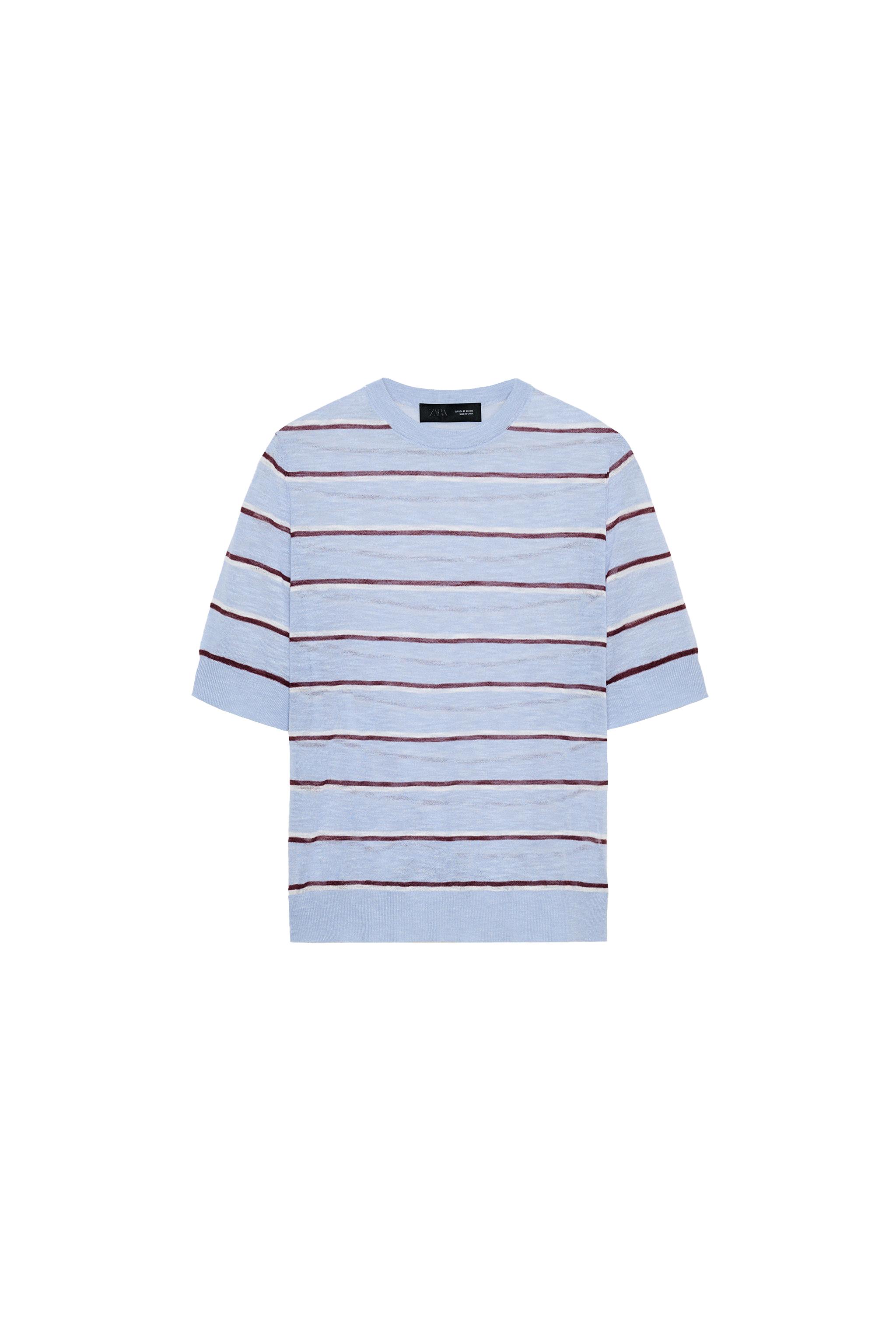 Wool blend striped top