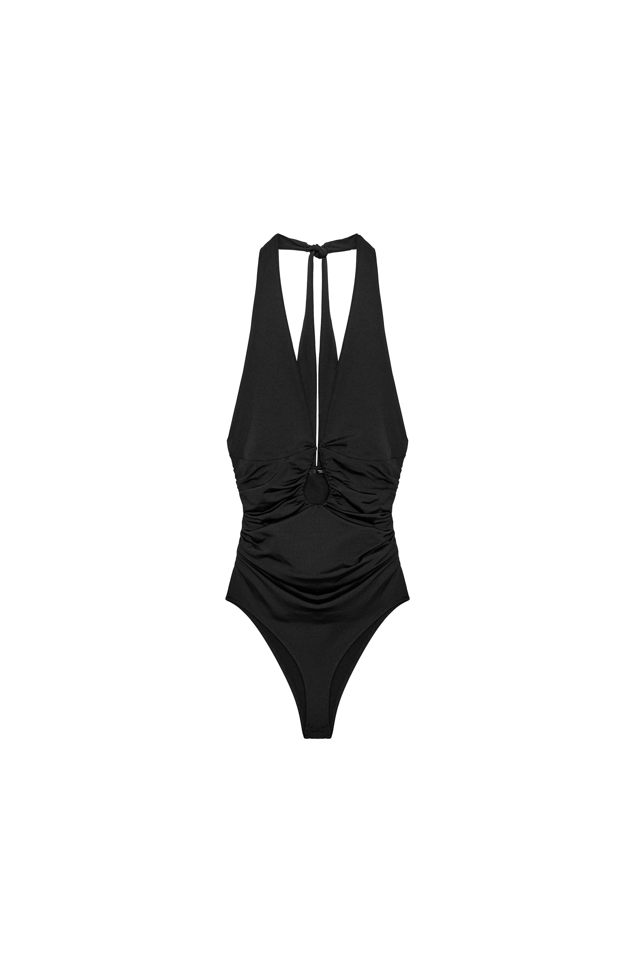 Draped polyamide bodysuit