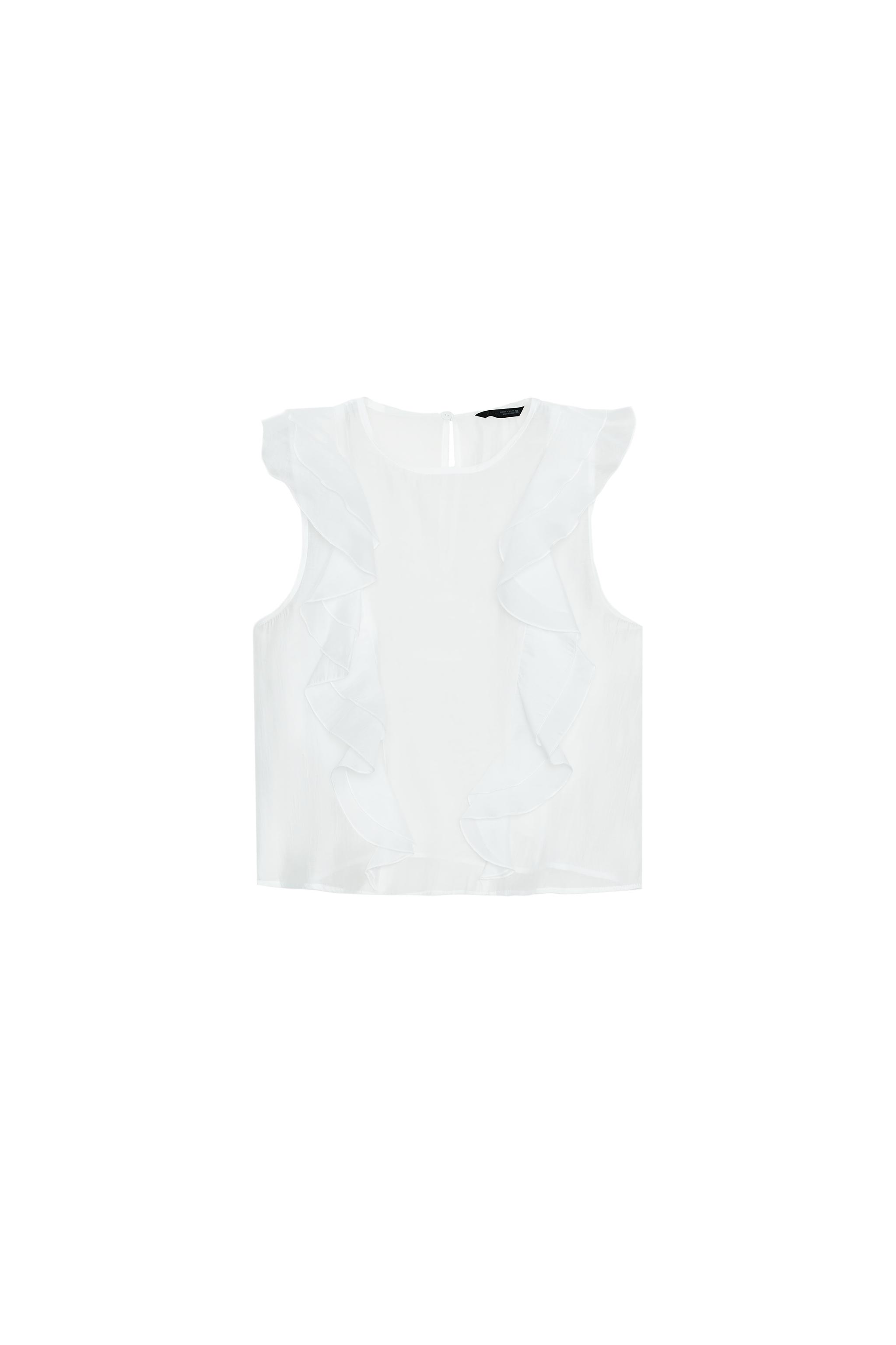 Sheer Ruffled Blouse