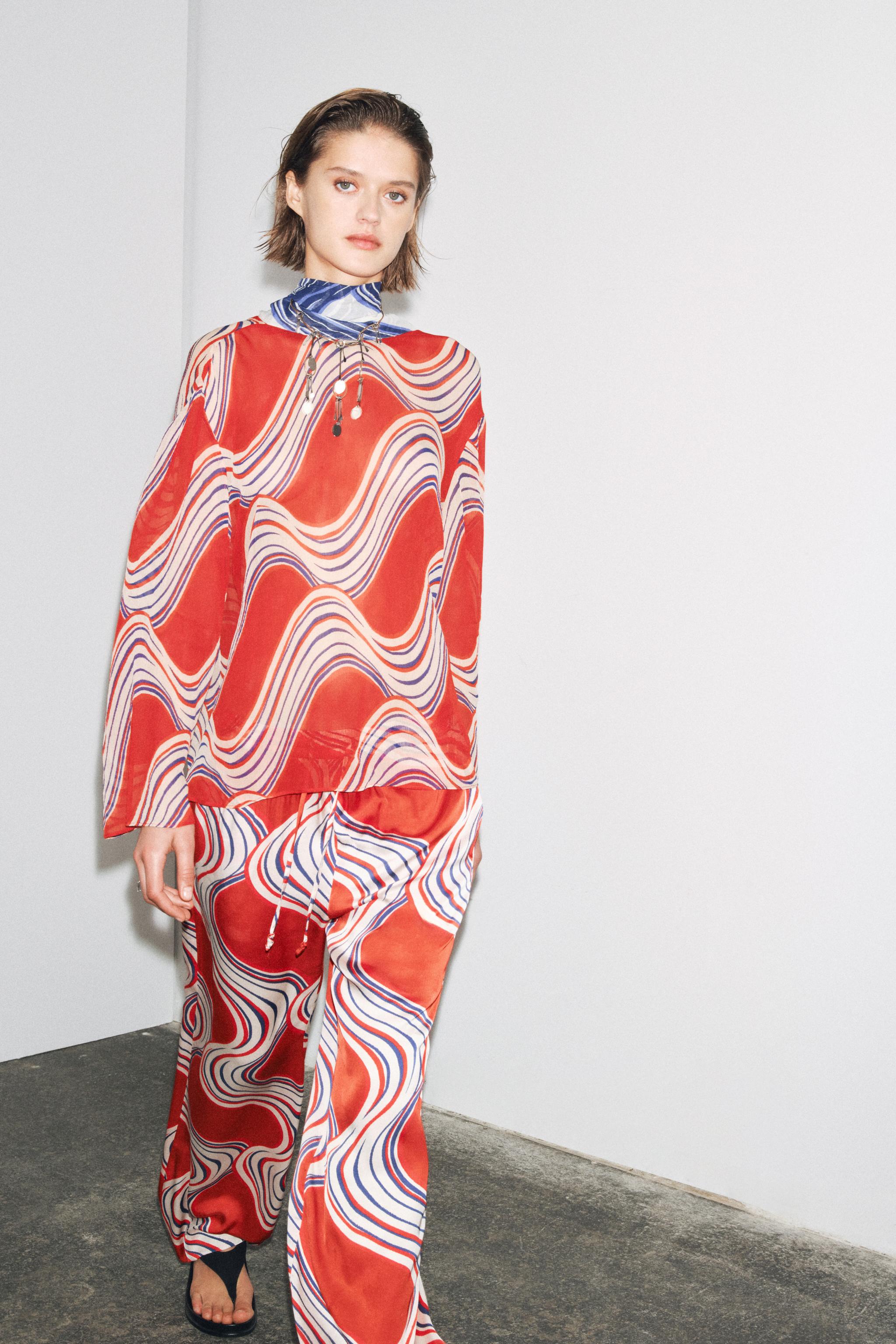 Telier Pantalón Pijamero Estampado Zw Collection de Zara