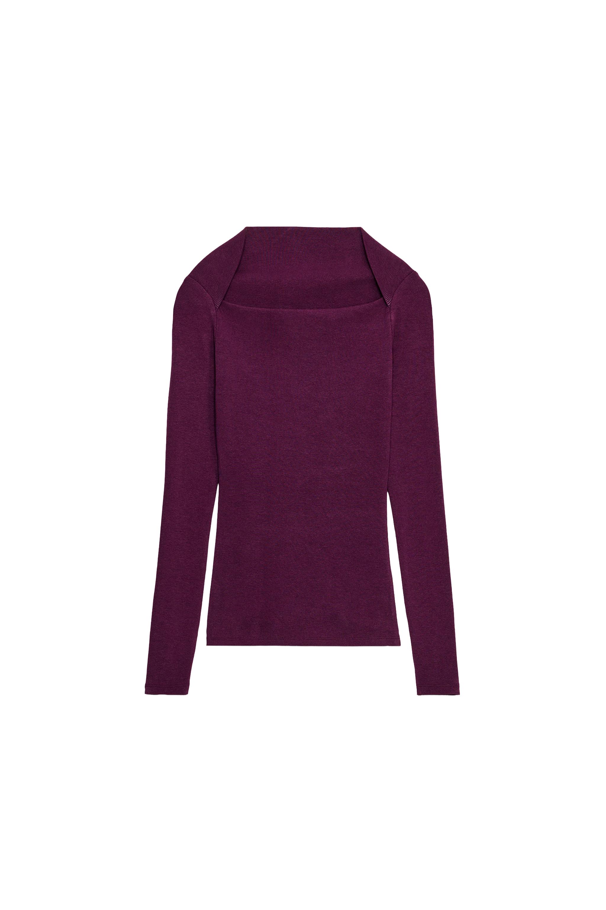 Ribbed long sleeve T-shirt