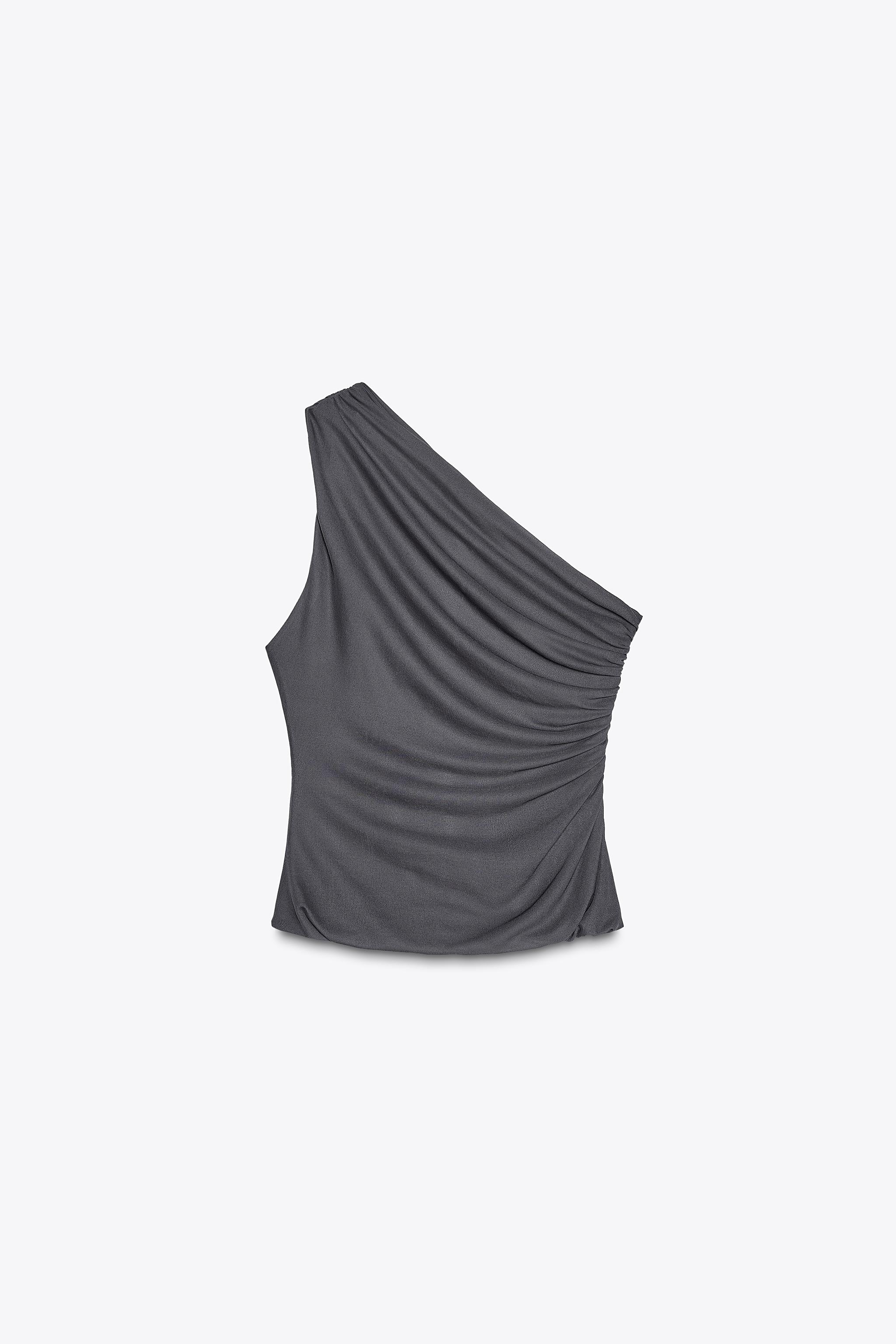 Asymmetric draped top