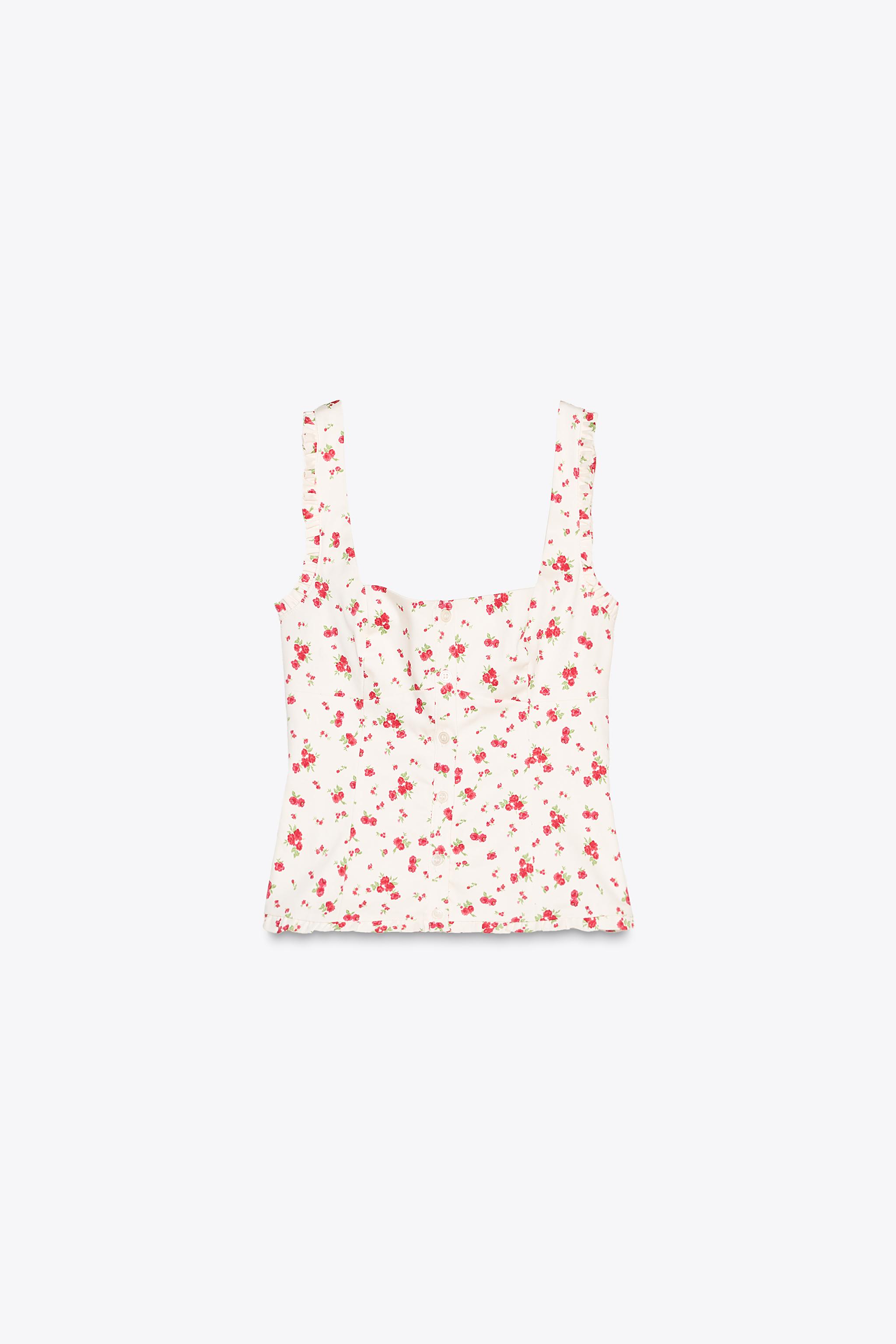 Floral Stretch Poplin Top