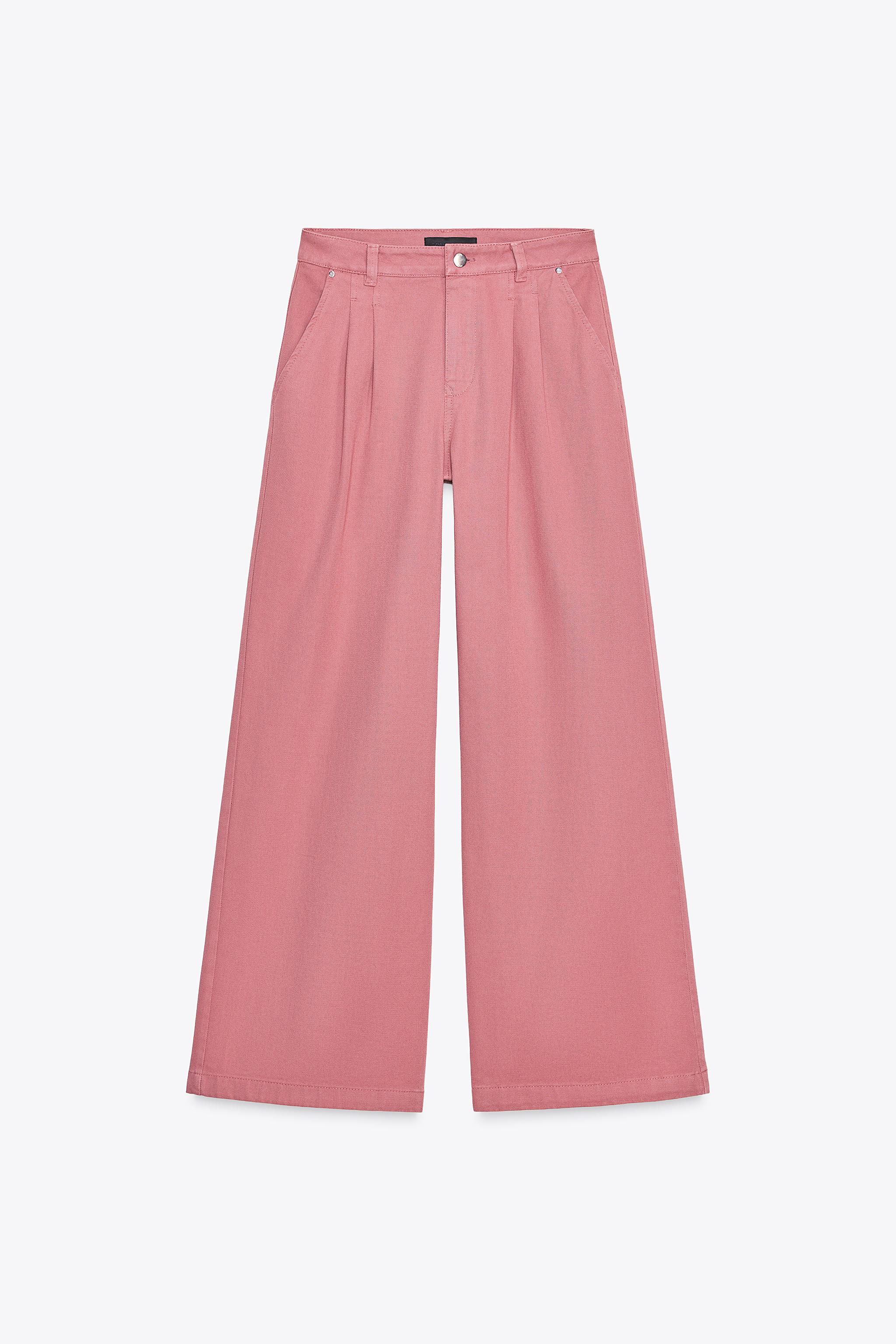 Pleated mid waist jeans