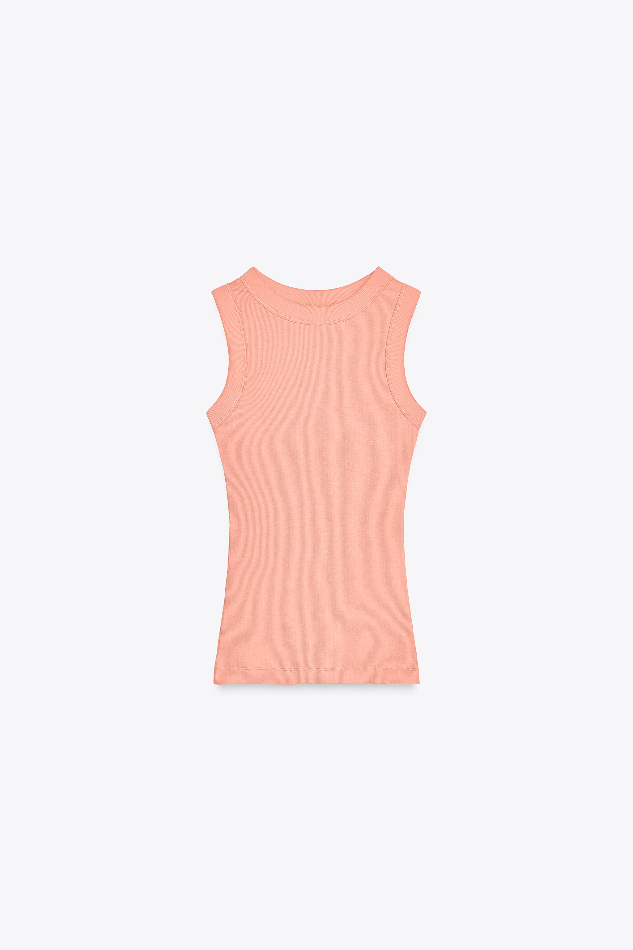 Ribbed sleeveless T-shirt