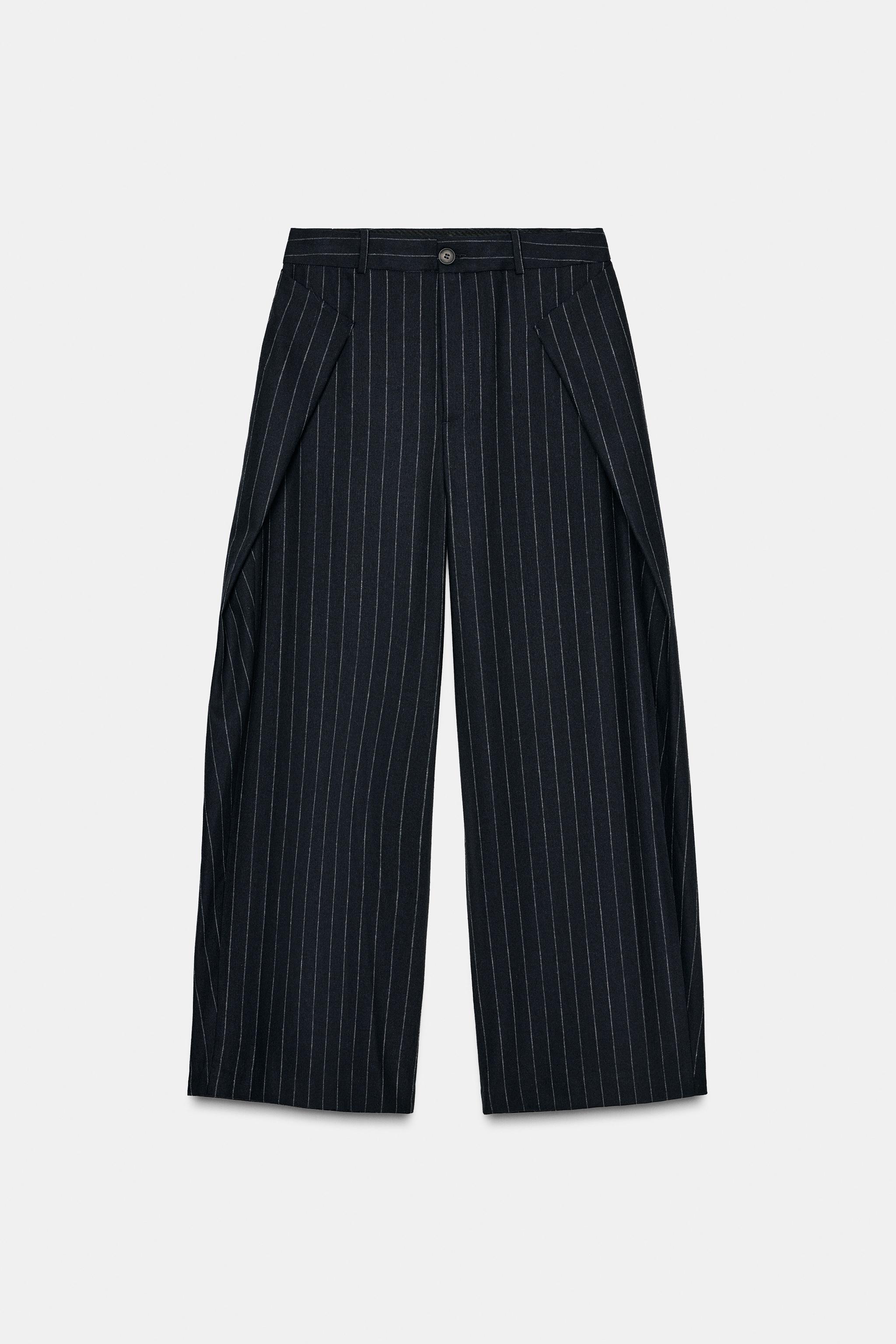Wool Pinstripe Trousers