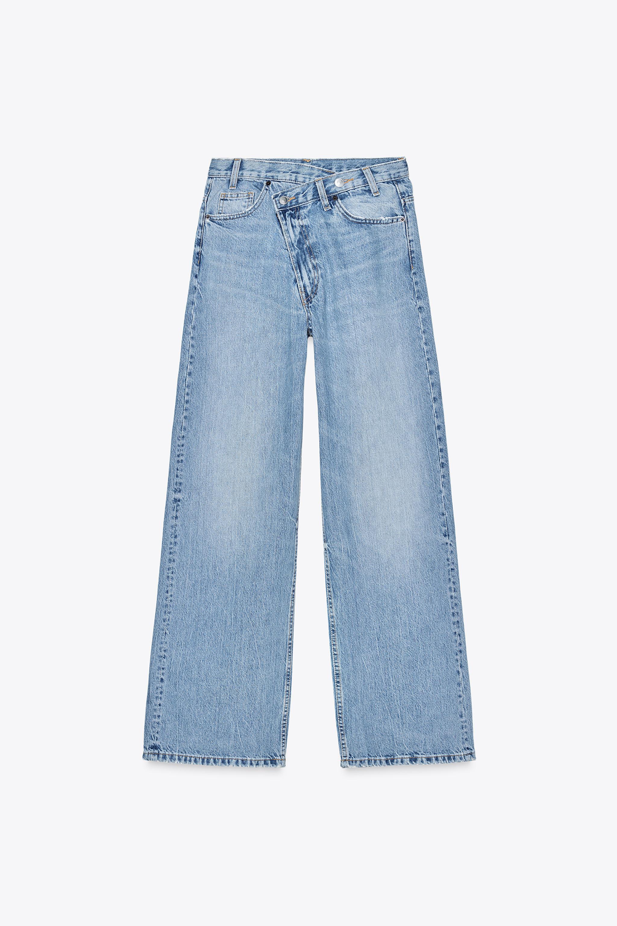 Wide-leg crossover jeans