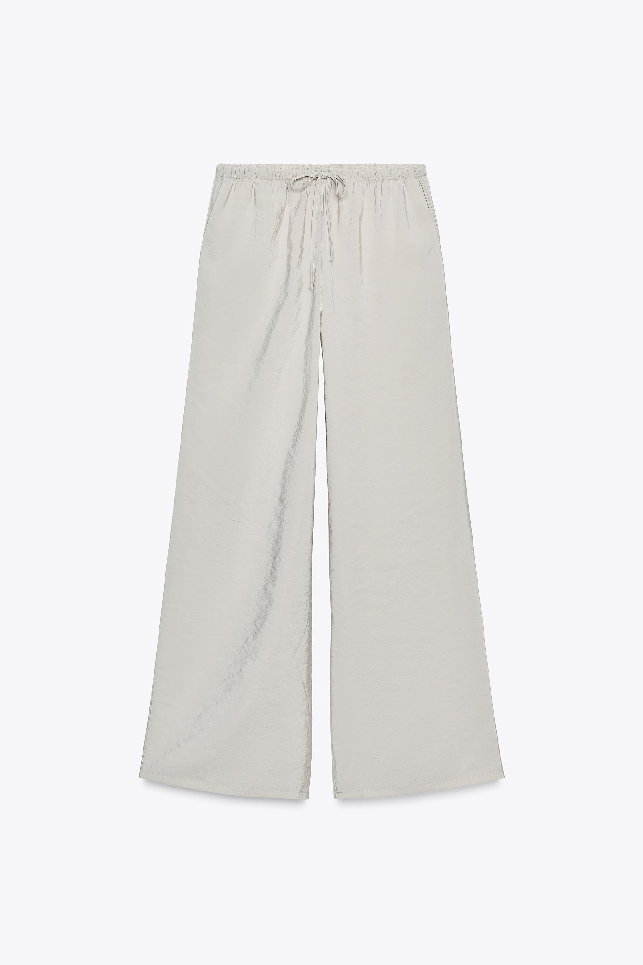 Light fabric palazzo trousers