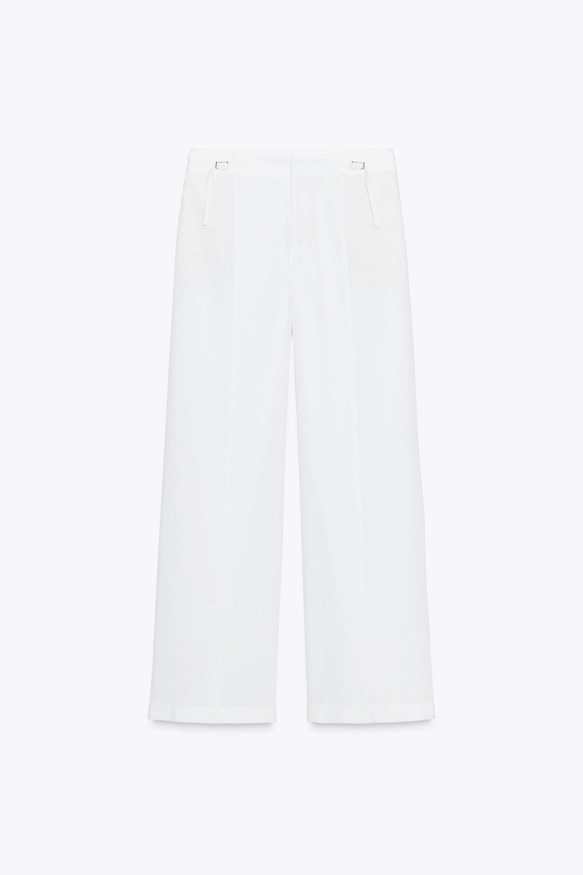 Wide leg linen trousers