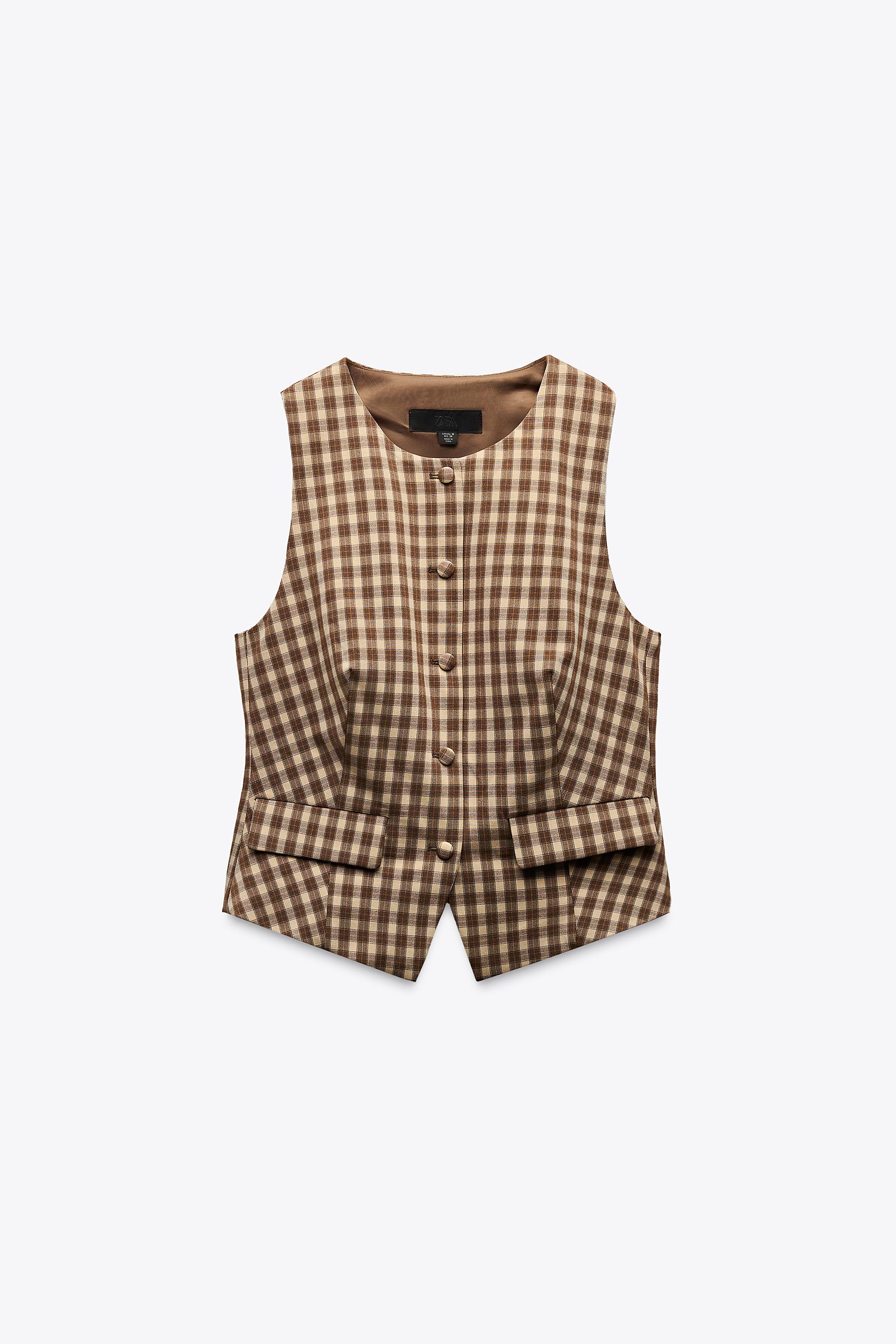 Fitted Checked Vest