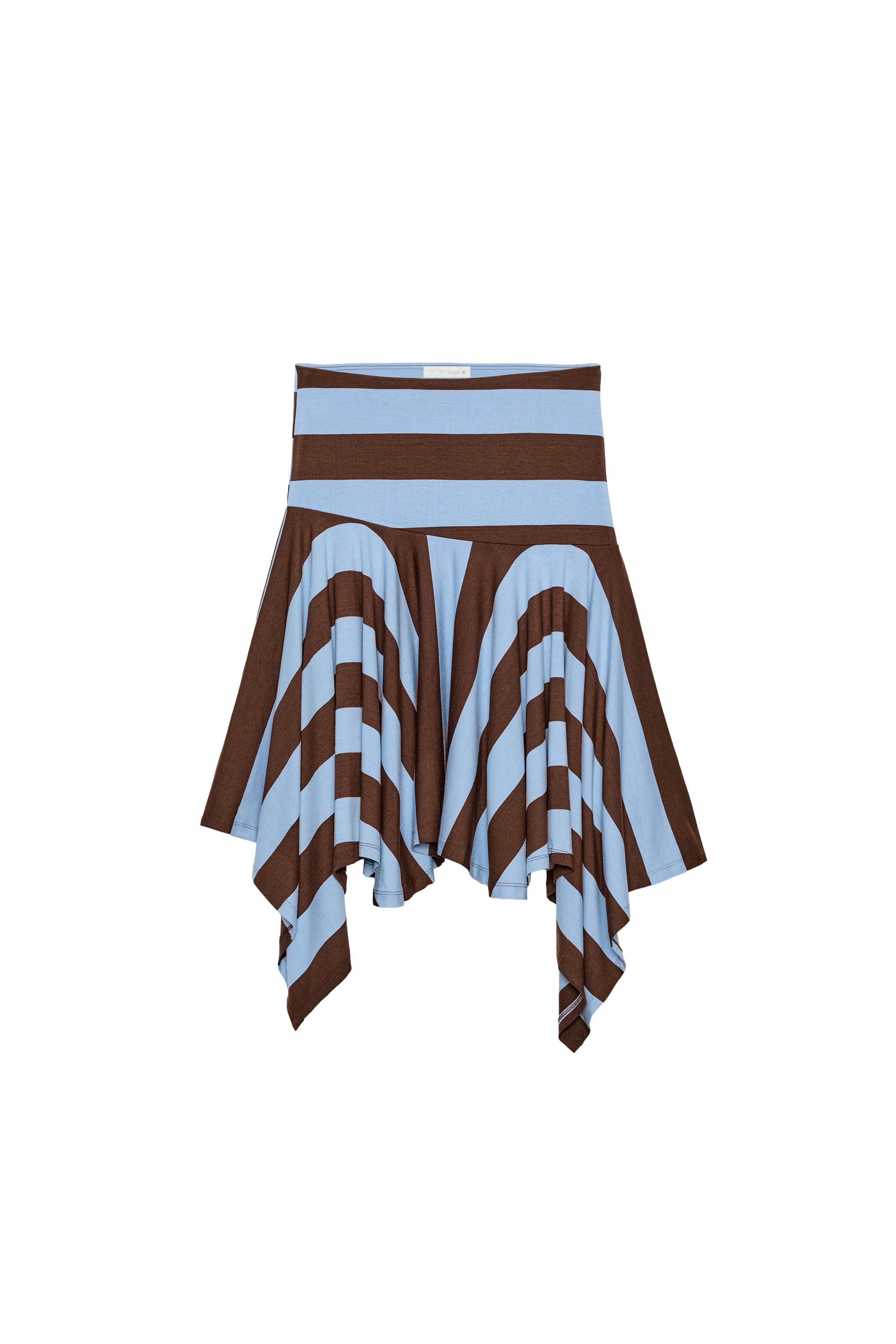 Asymmetric Striped Skirt