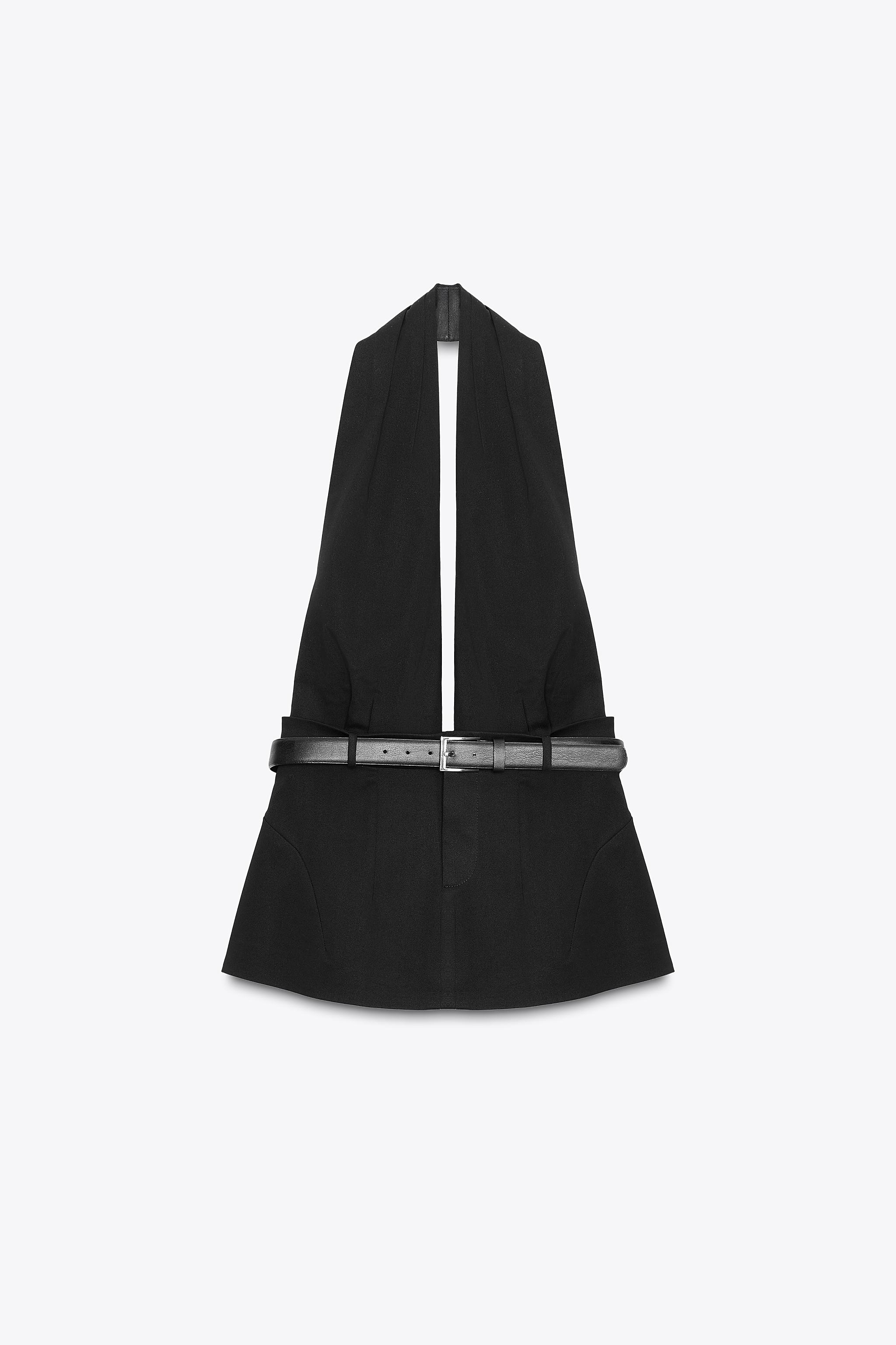 Halter top with belt