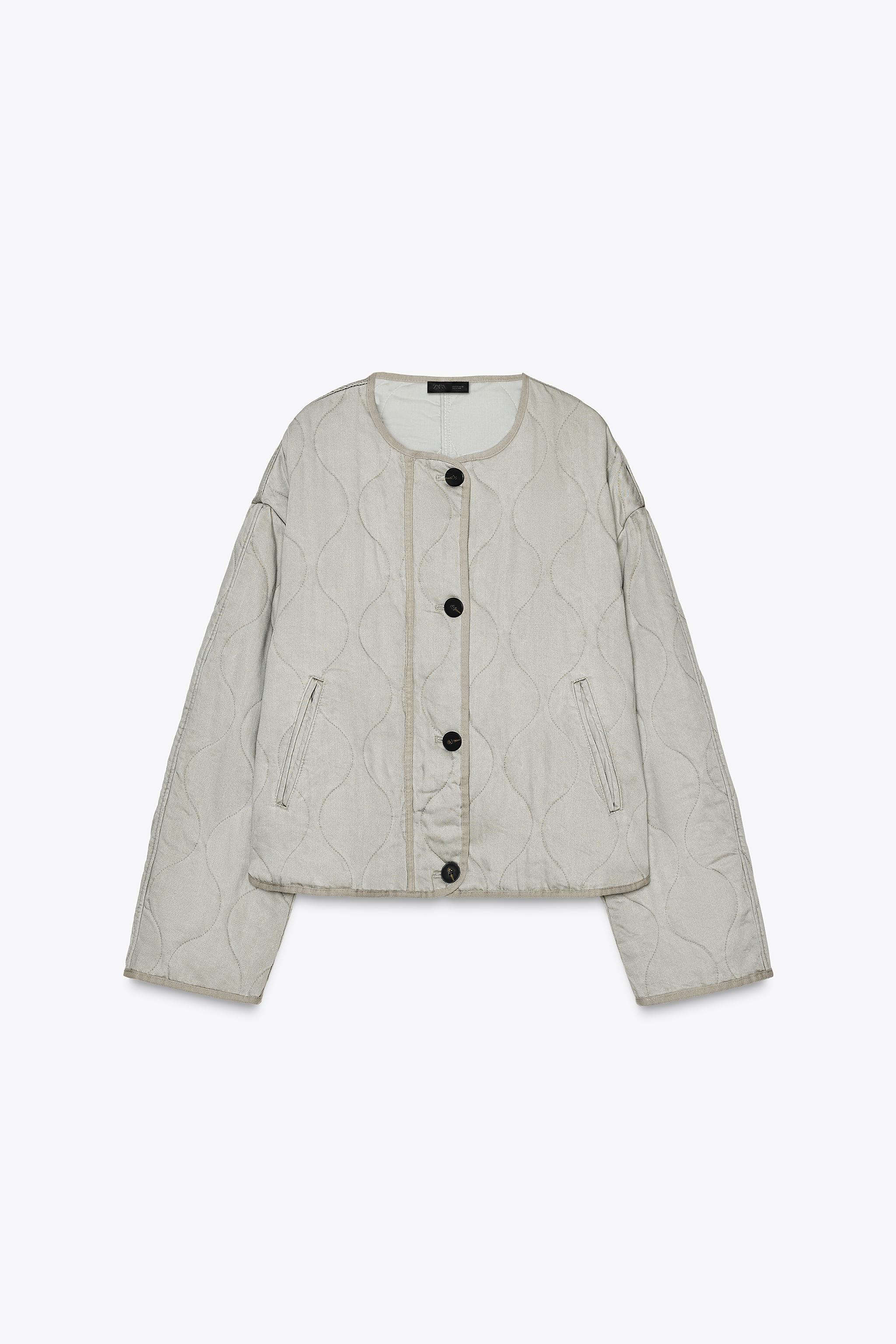 Stonewashed quilted jacket