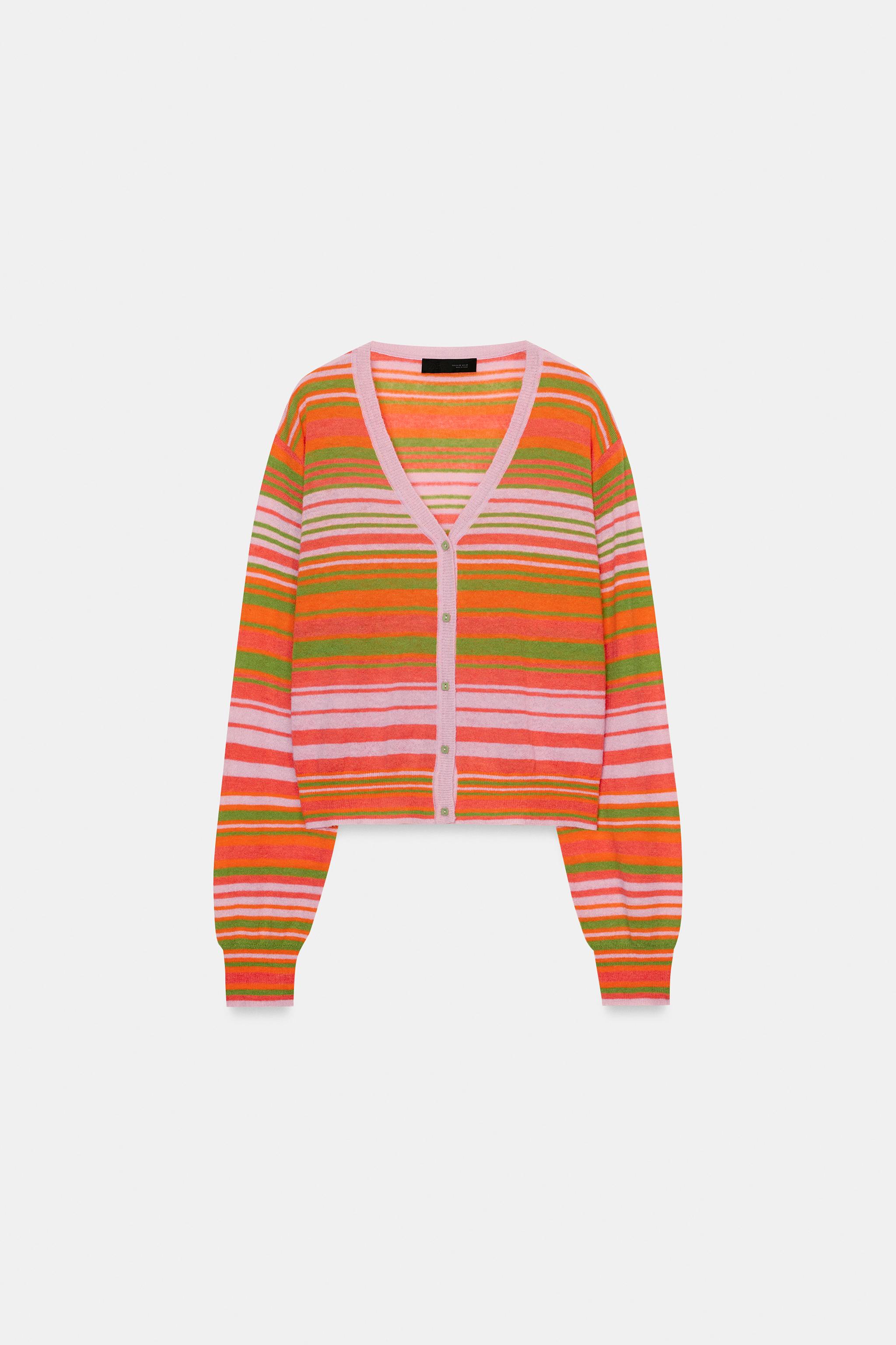 Striped knit jacket