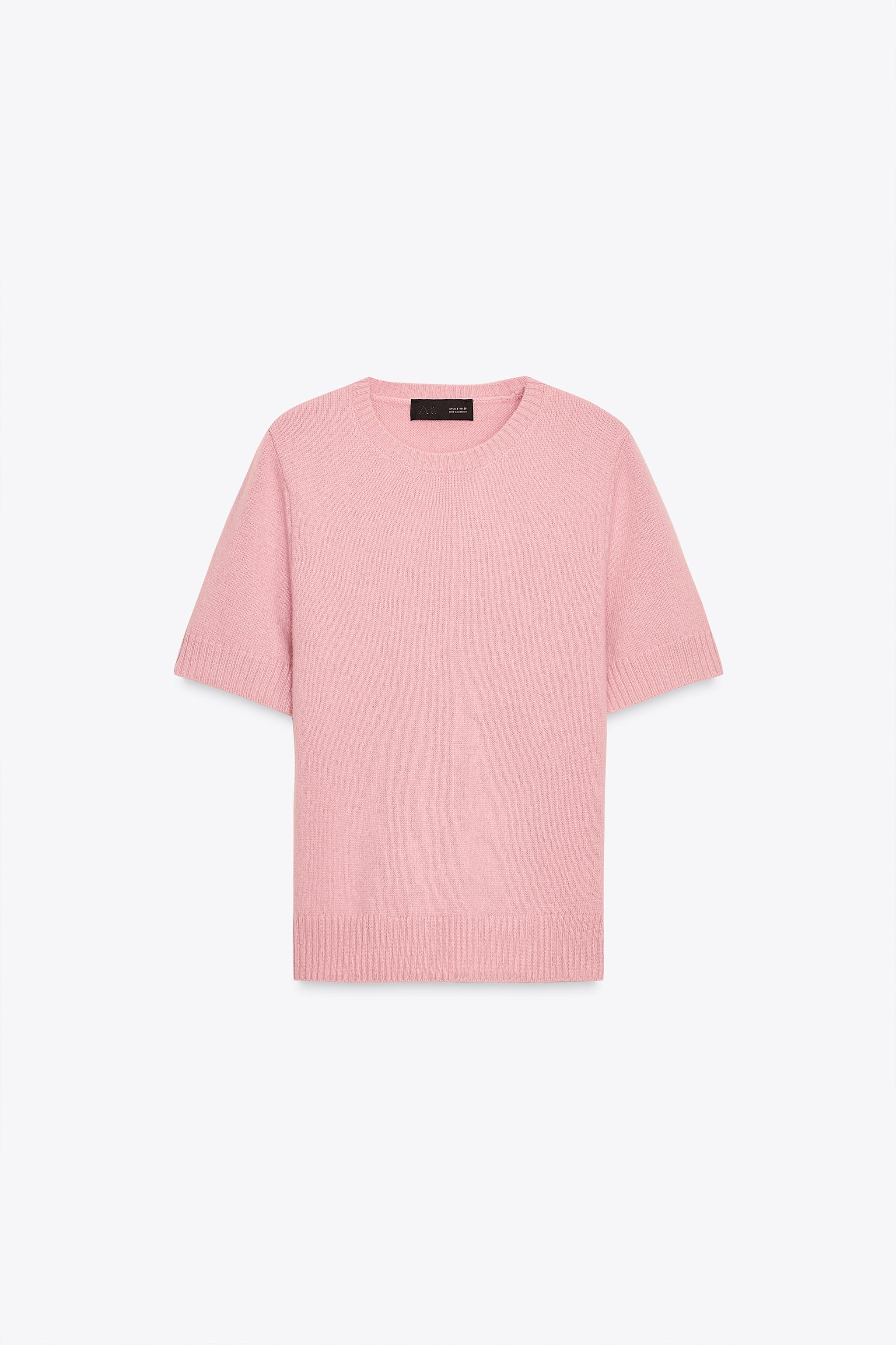 Short sleeve wool top