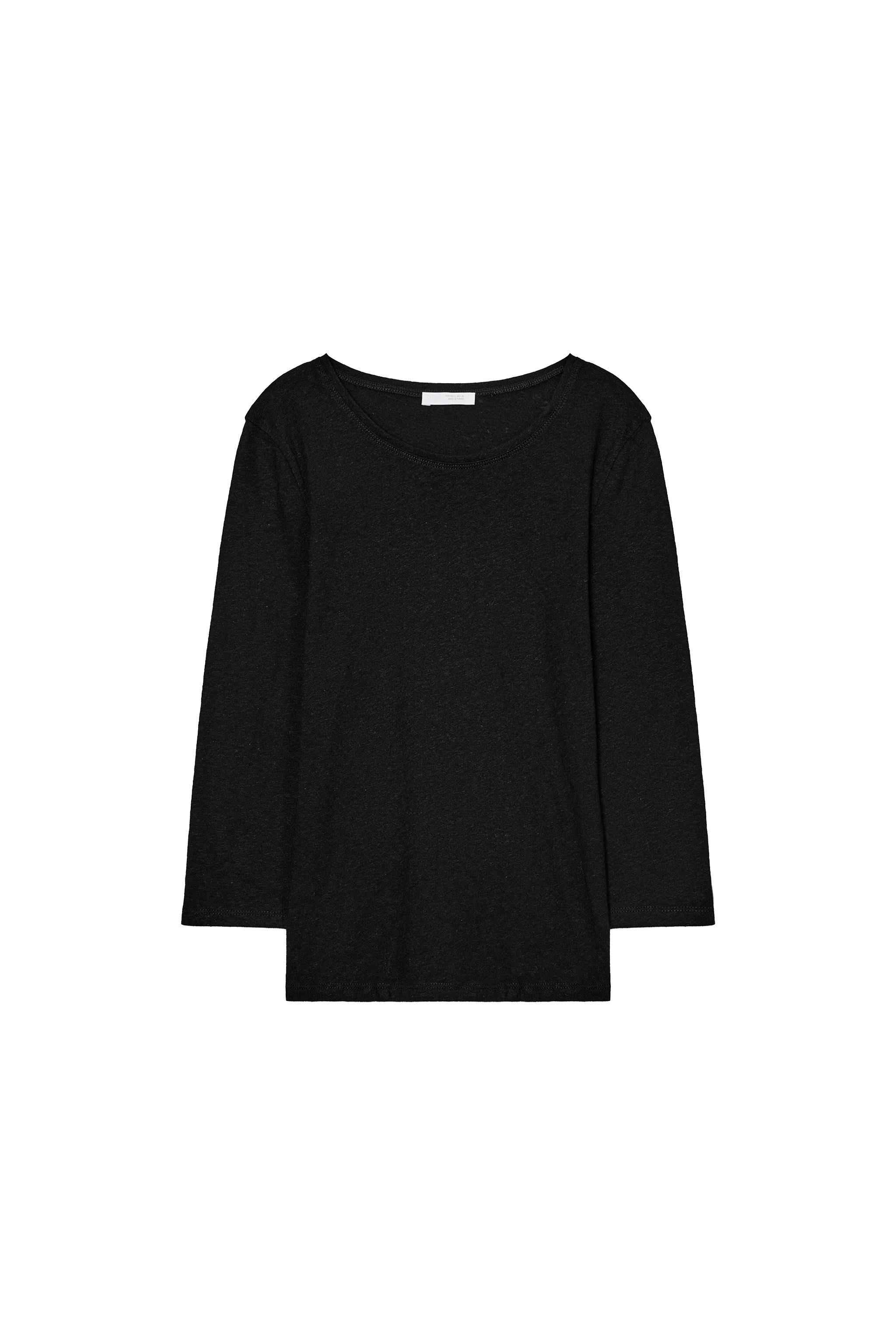 Washed effect linen T-shirt