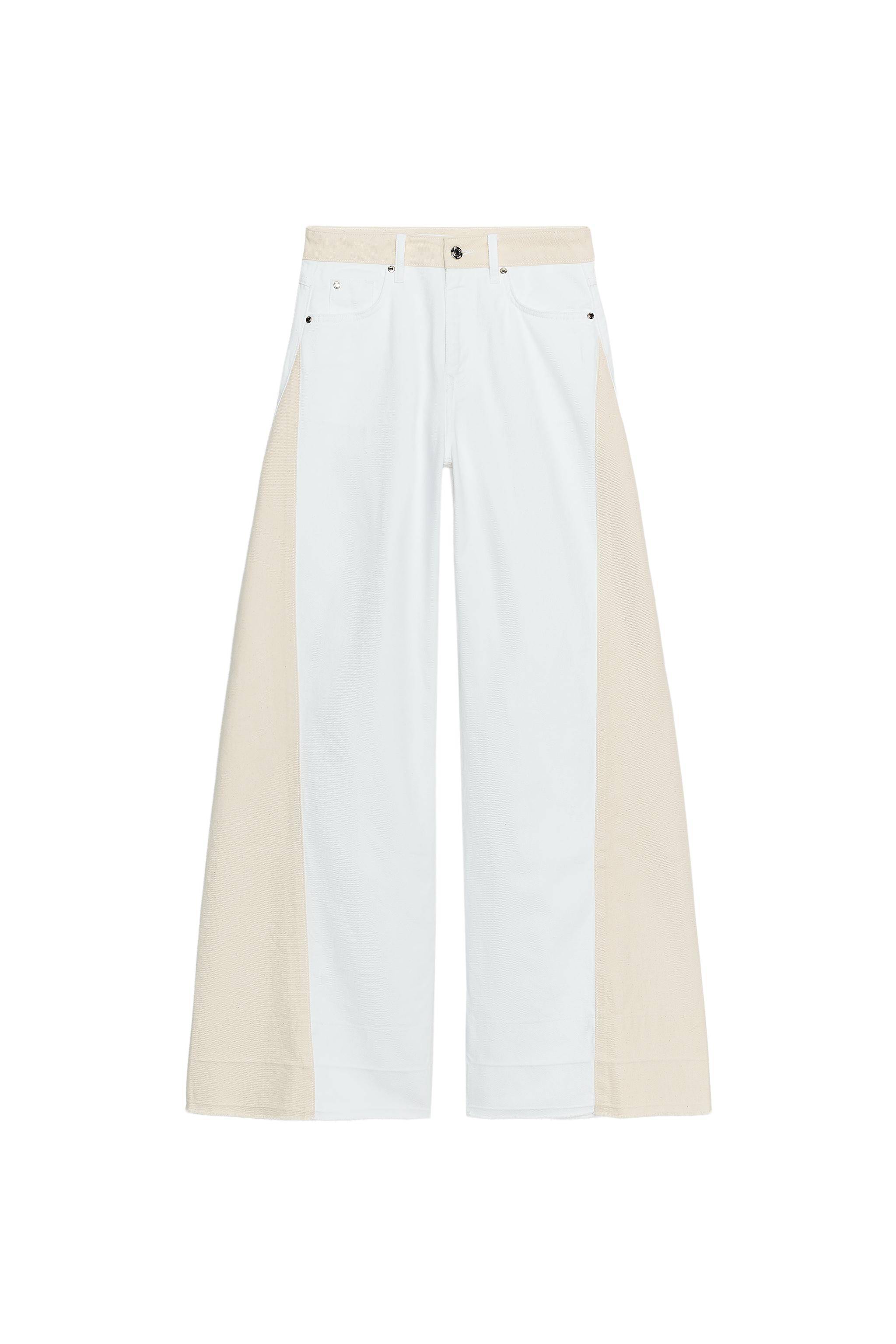 Denim color block jeans