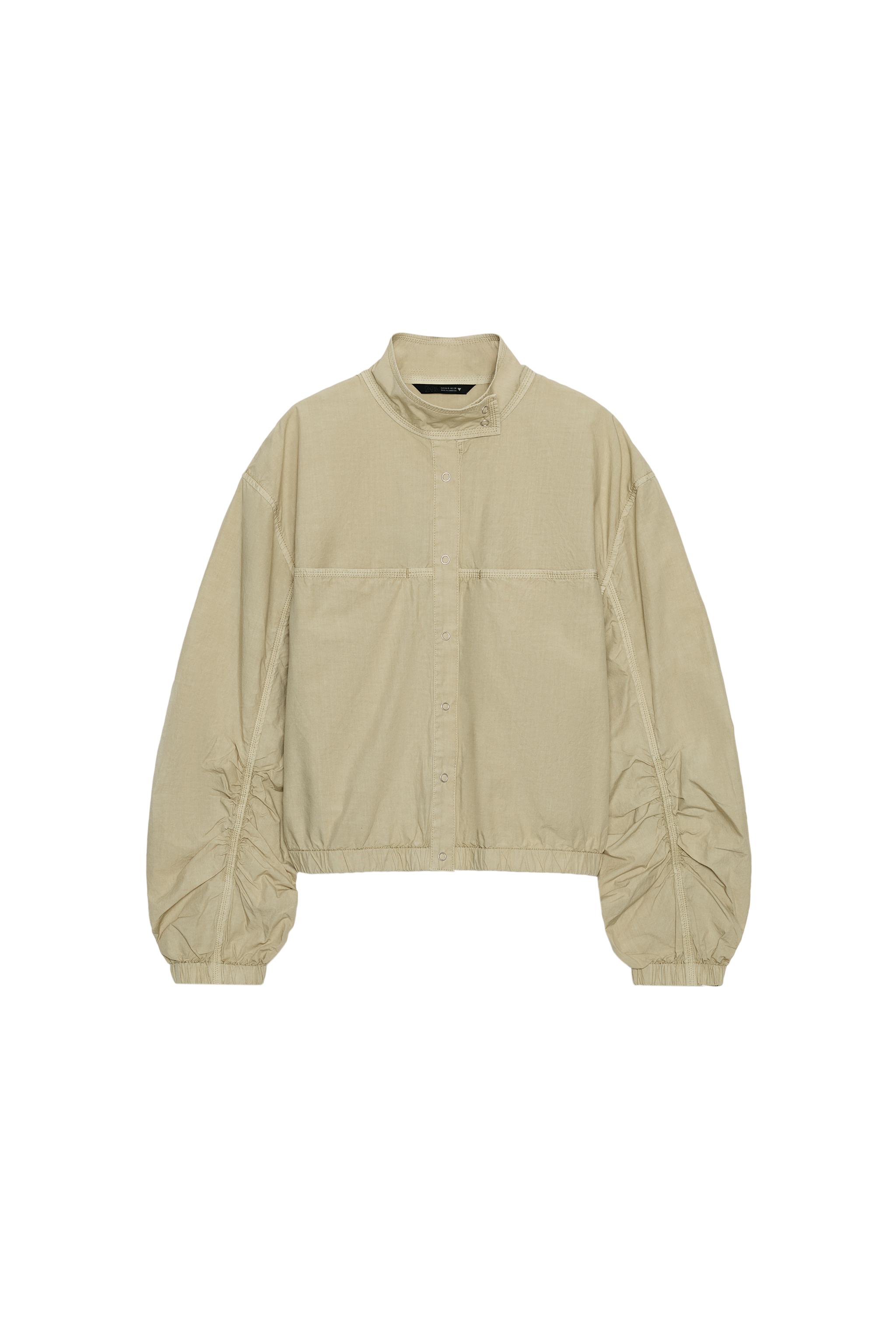 Washed Effect Poplin Jacket