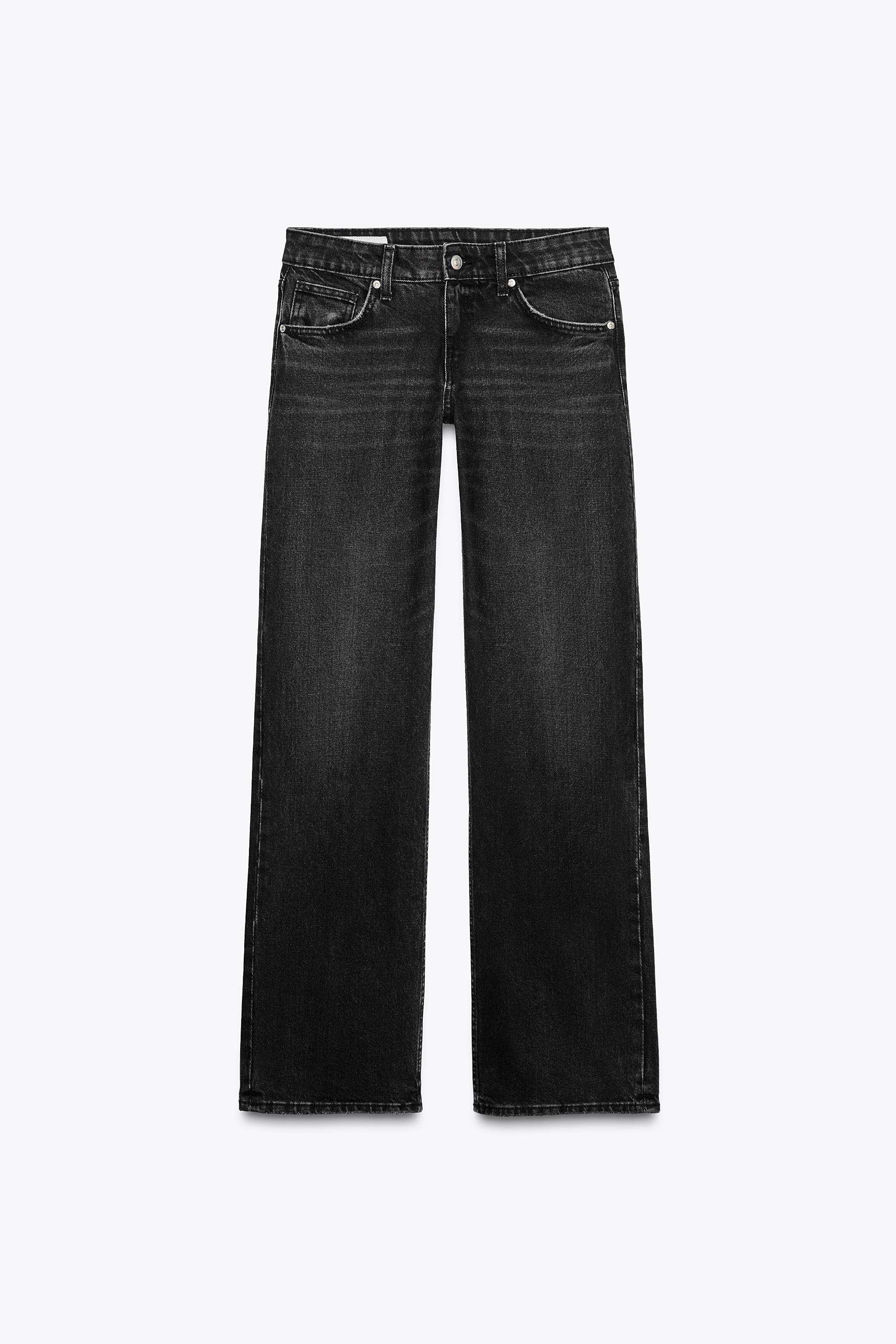 Wide leg low rise jeans