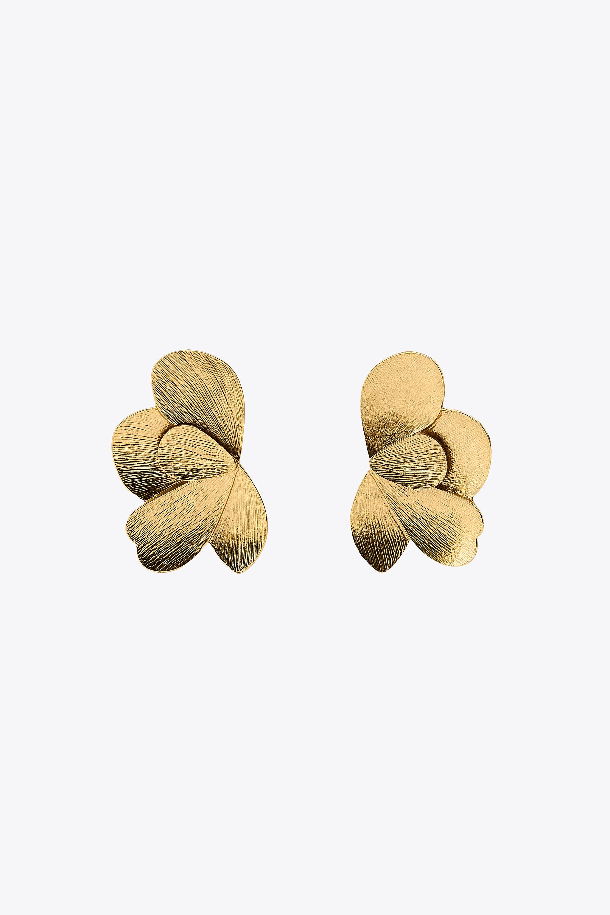 Floral fan earrings