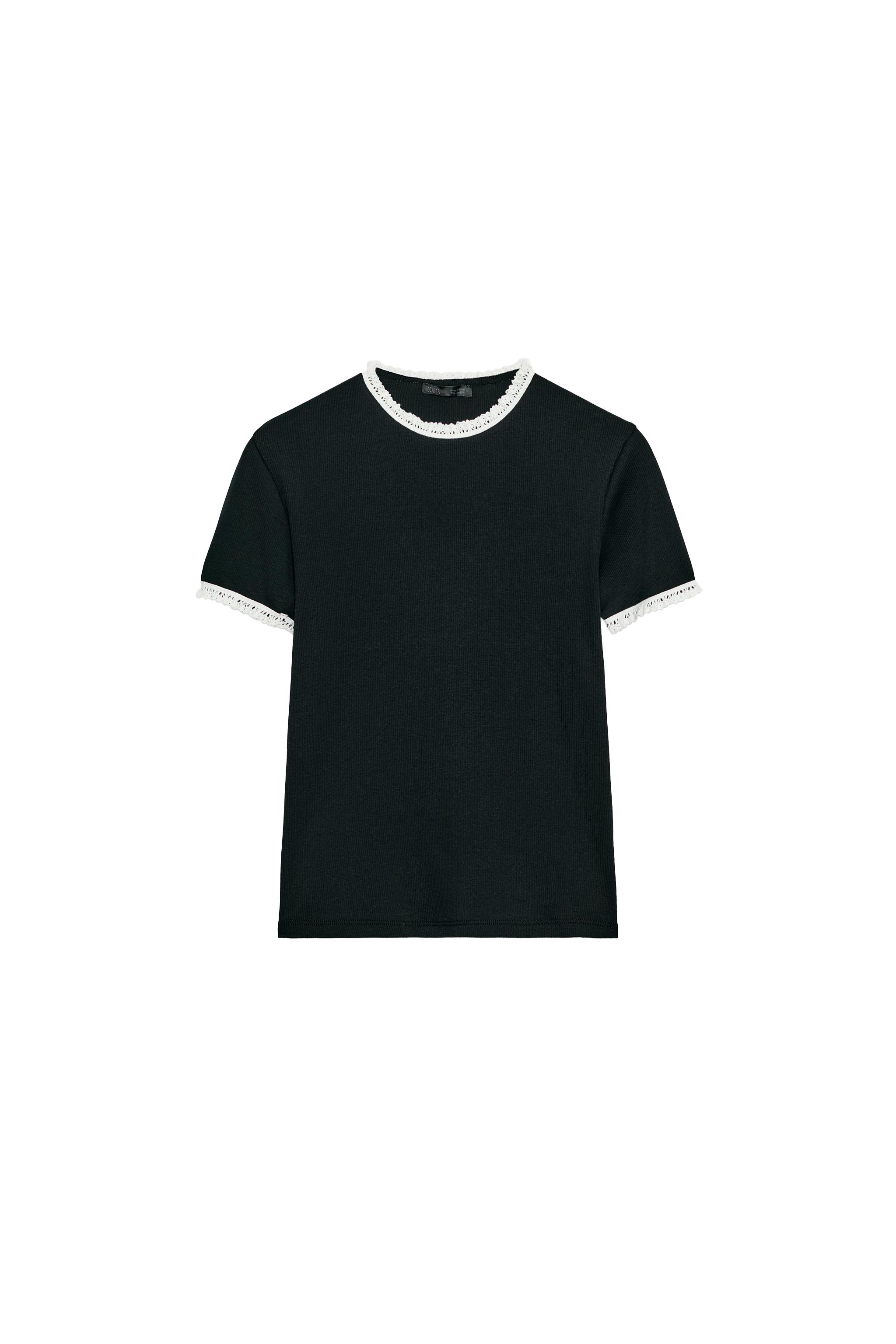 Short sleeve lace T‑shirt