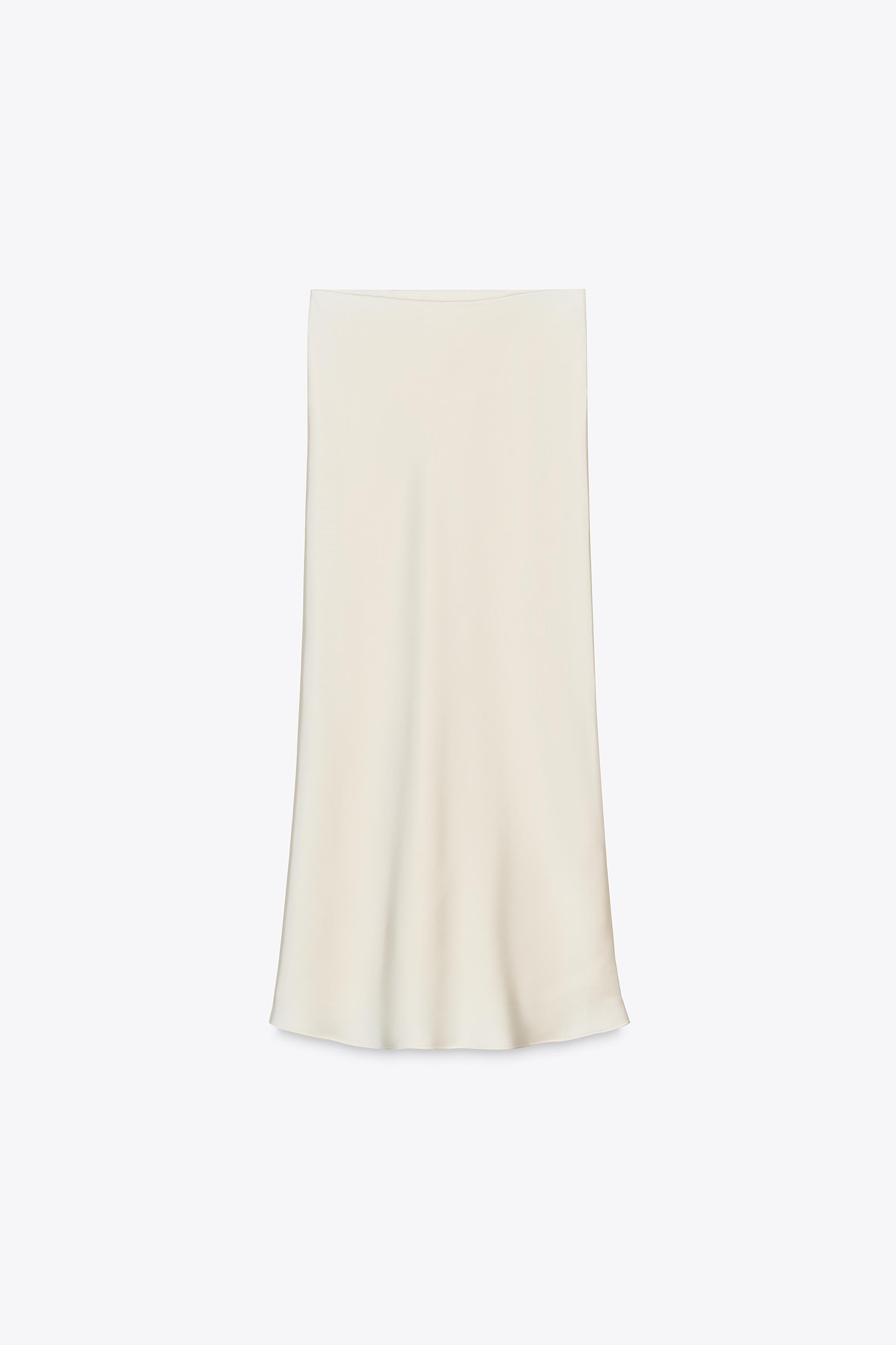 Satin midi skirt
