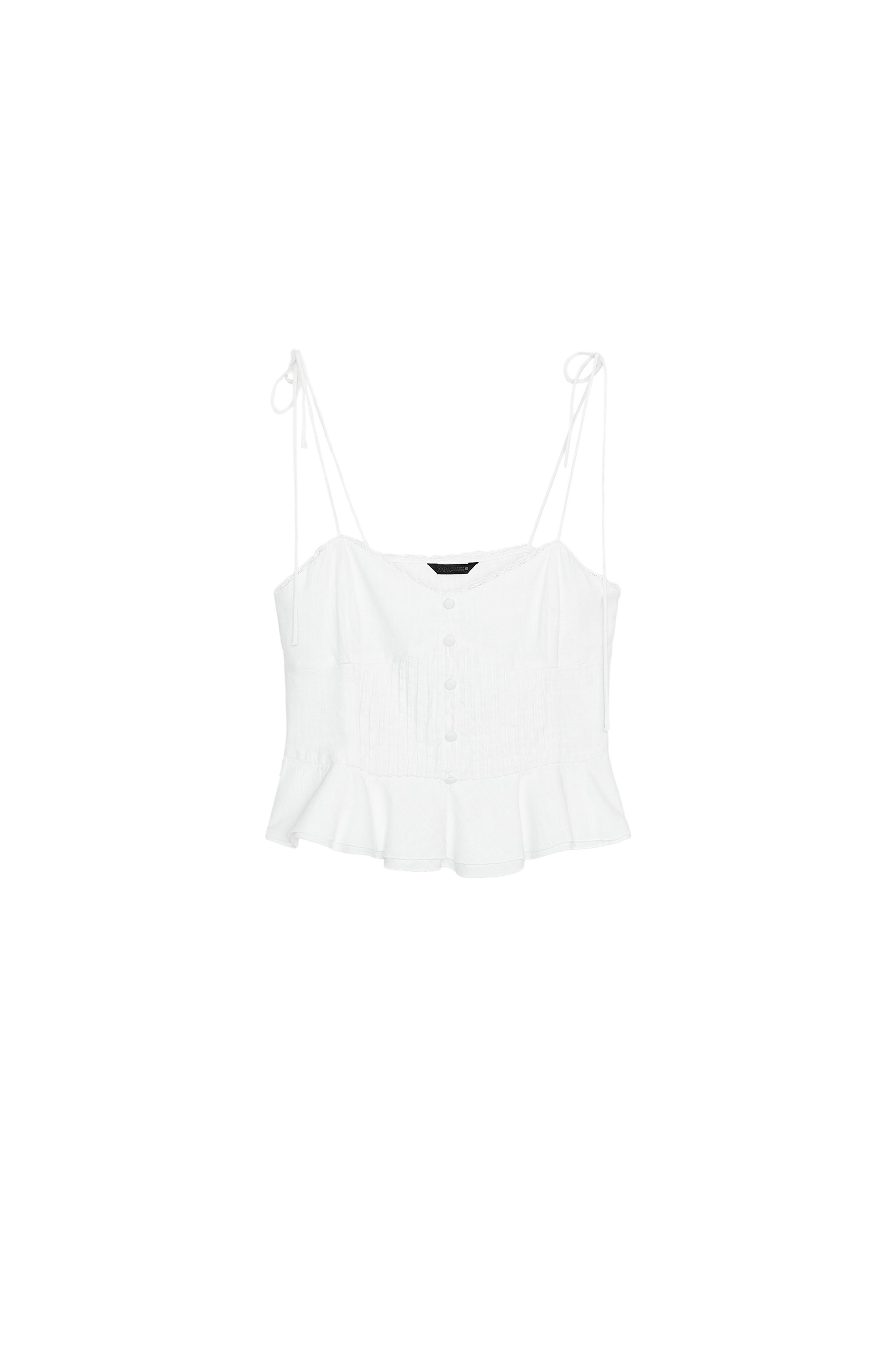 Romantic pleat linen top