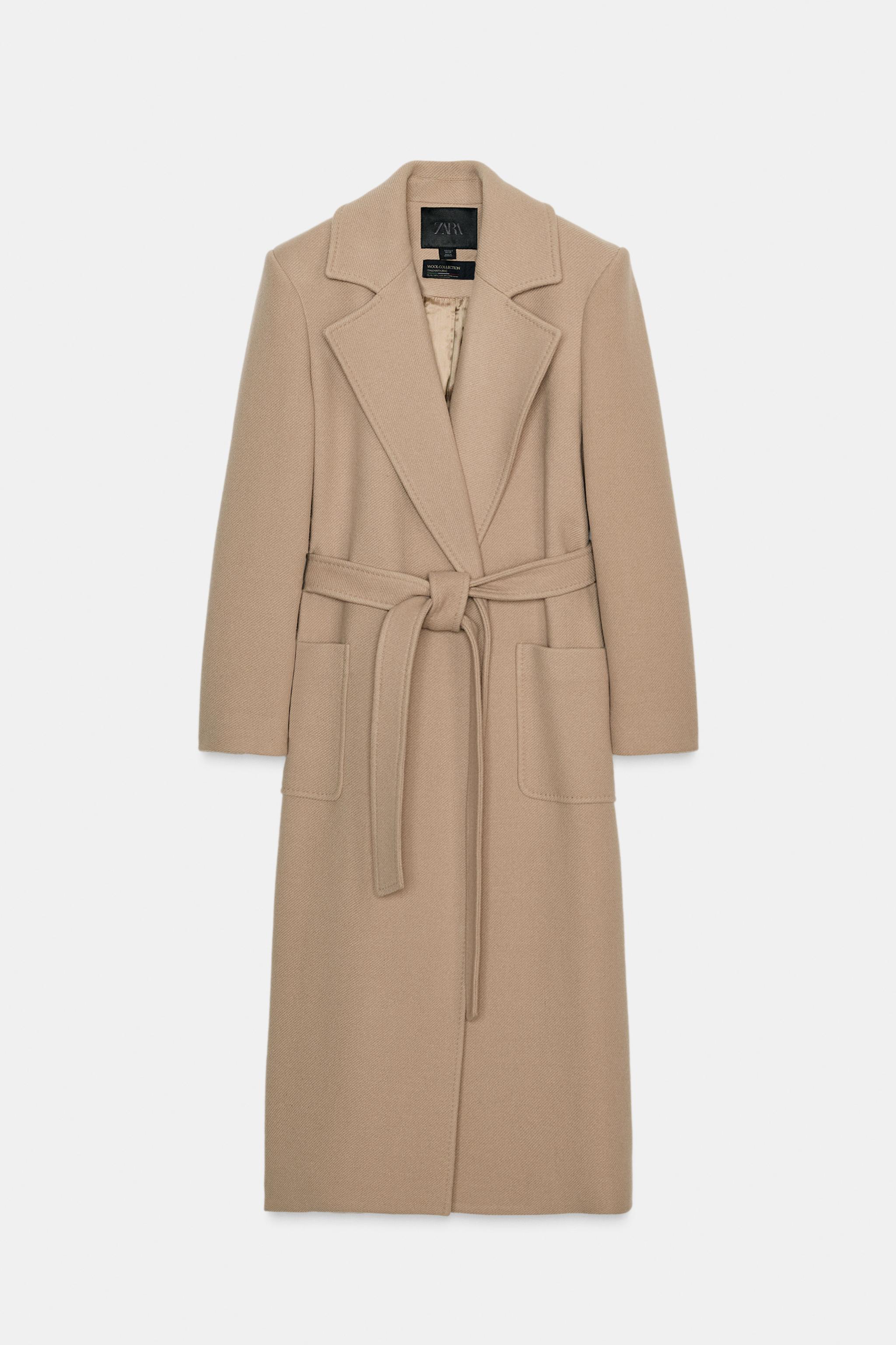 Wool blend belted coat