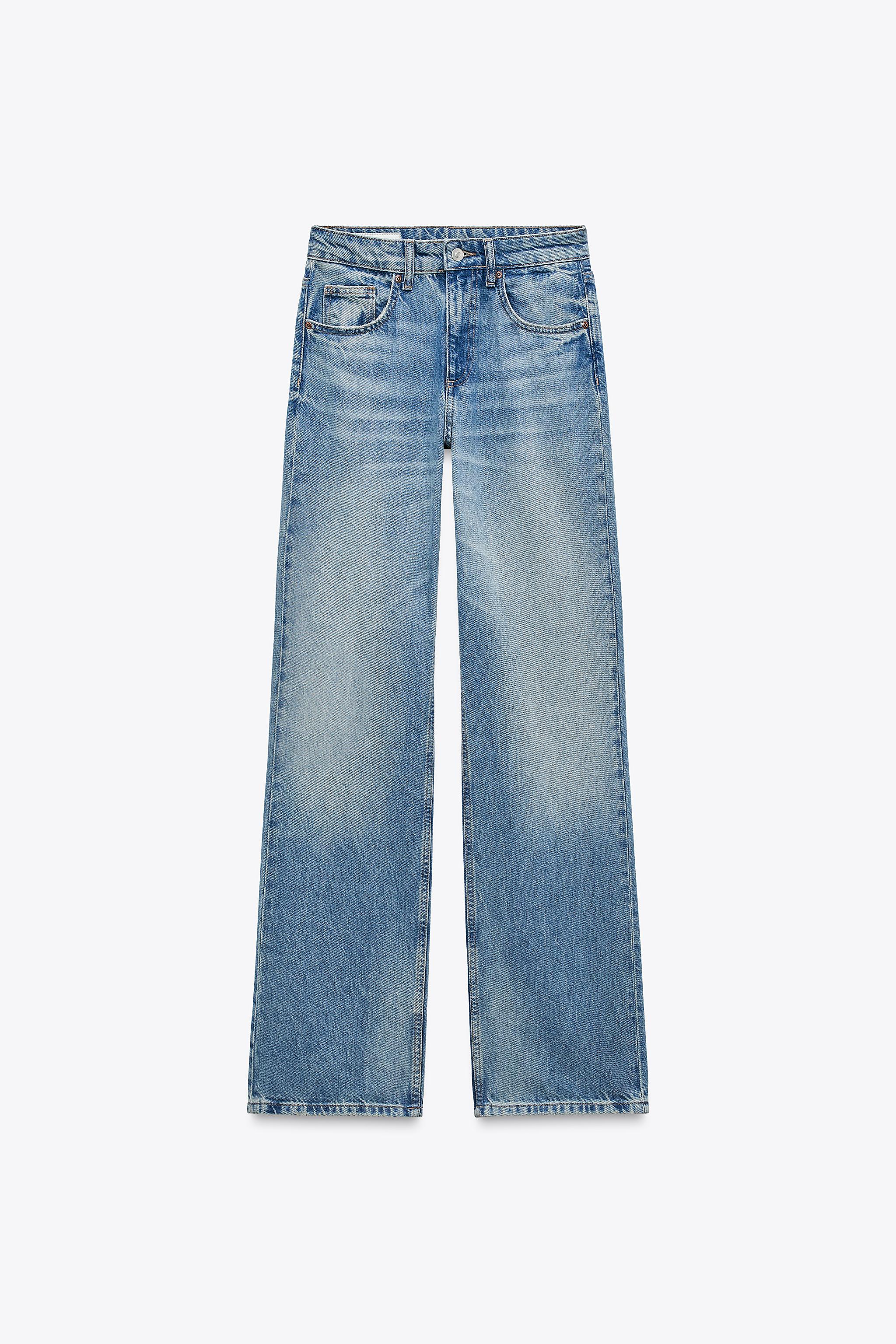 Mid-rise wide-leg jeans