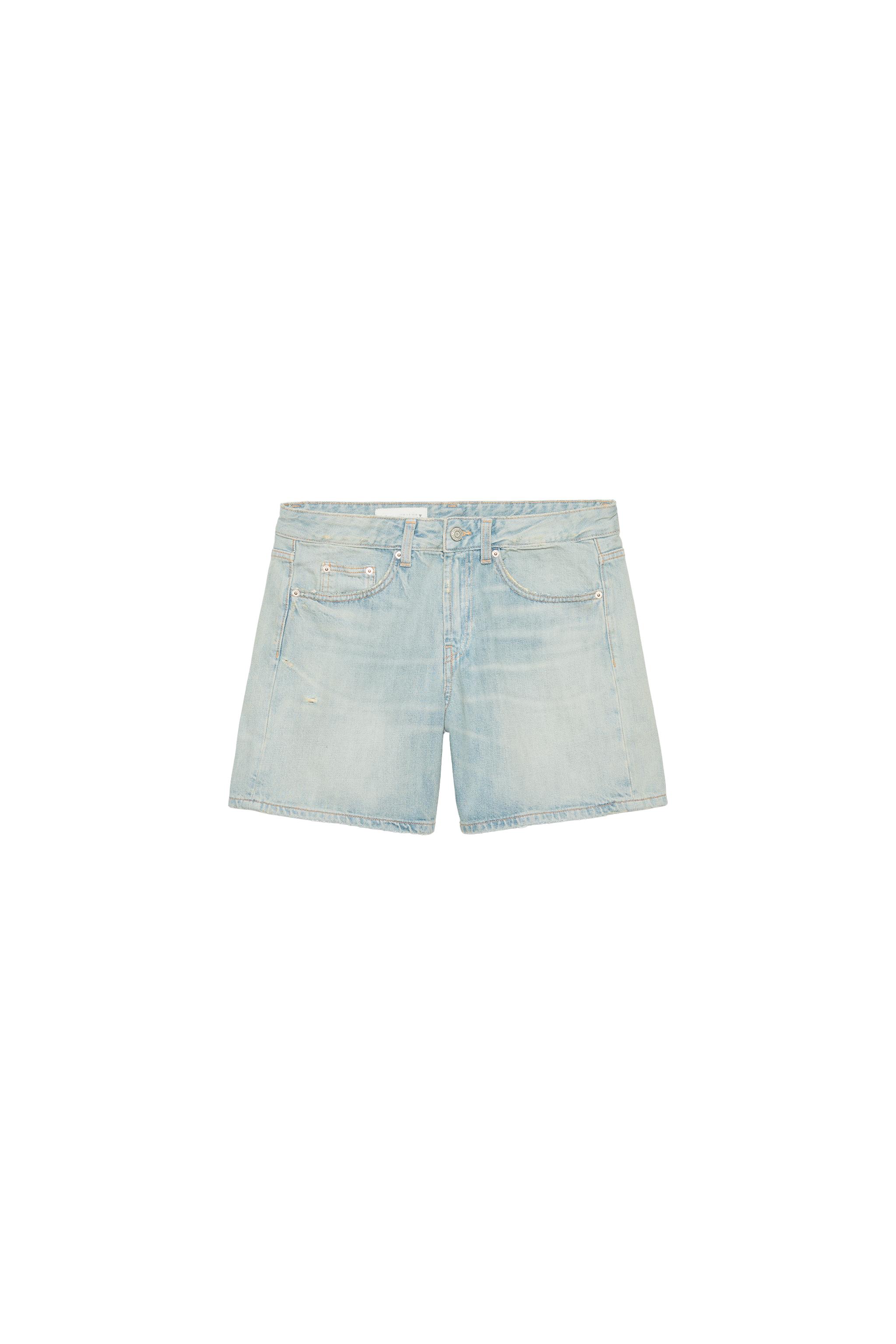 Regular denim bermuda